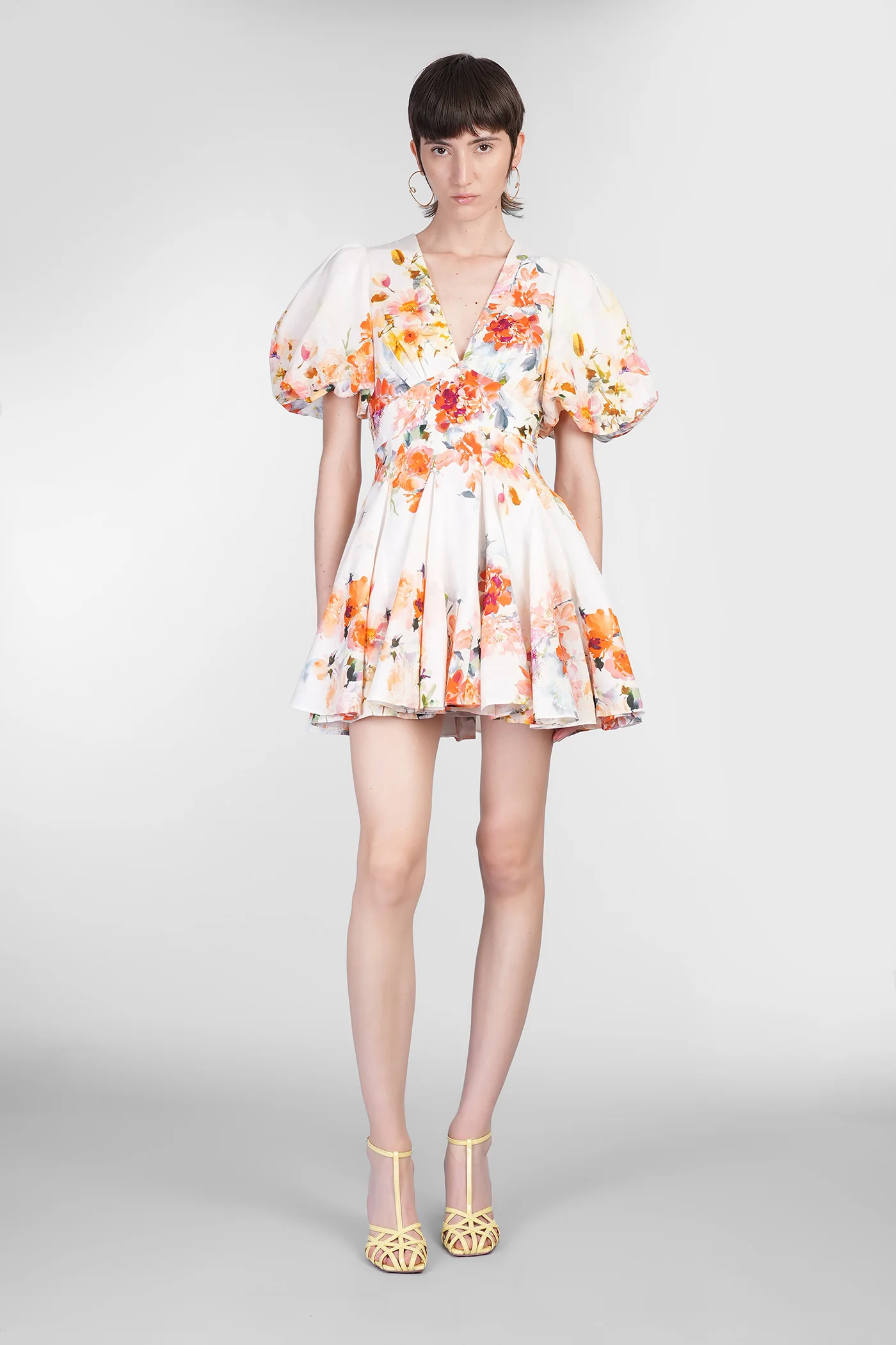 Mini dress in multicolor cotton