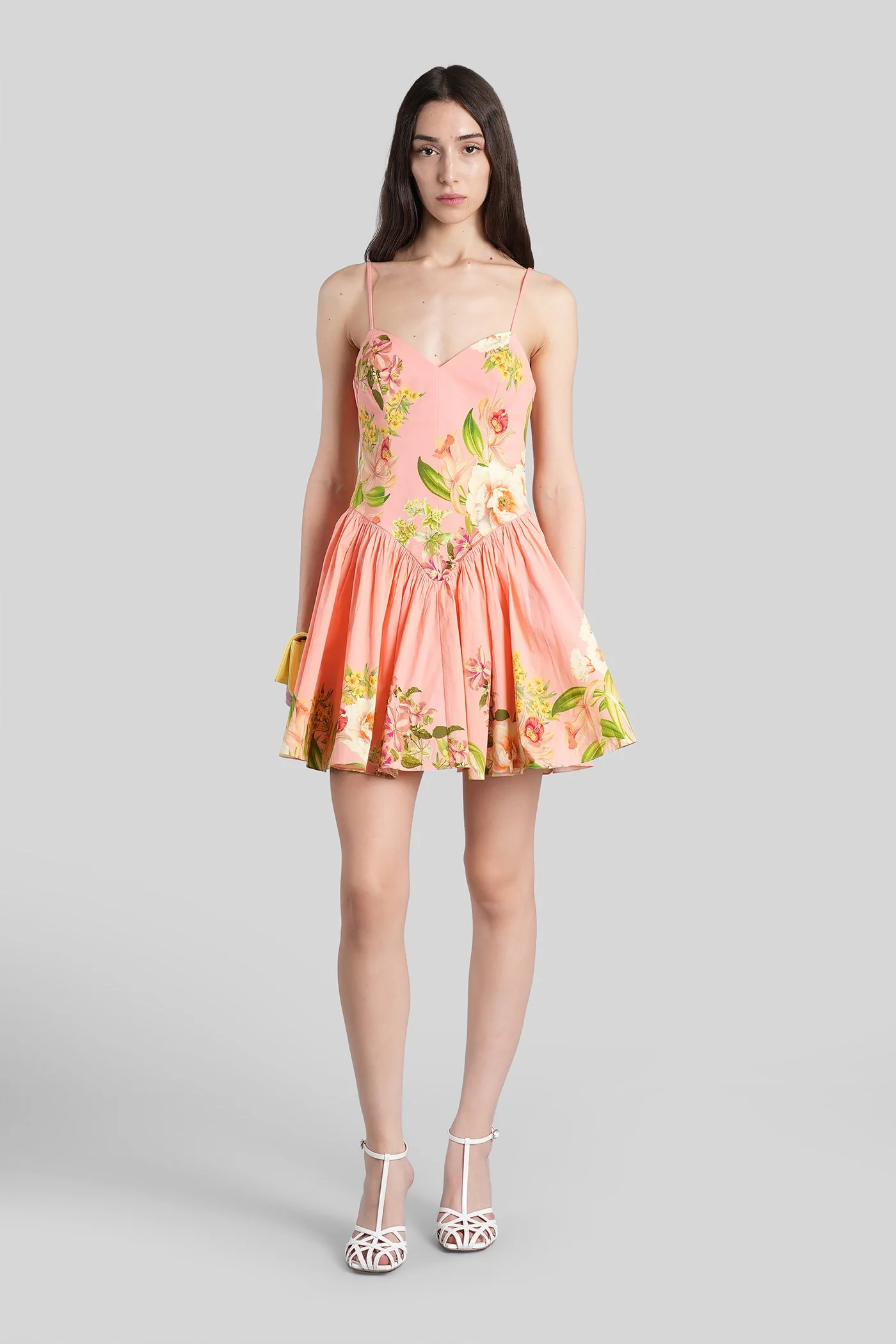 Mini dress in rose-pink cotton