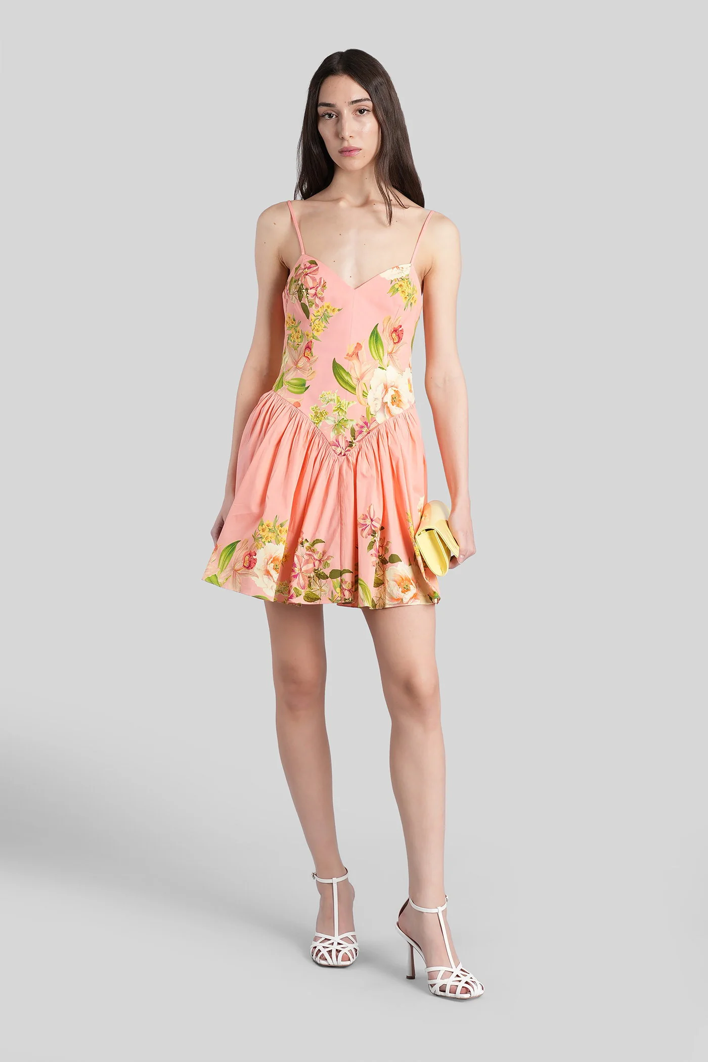 Mini dress in rose-pink cotton - Image 2