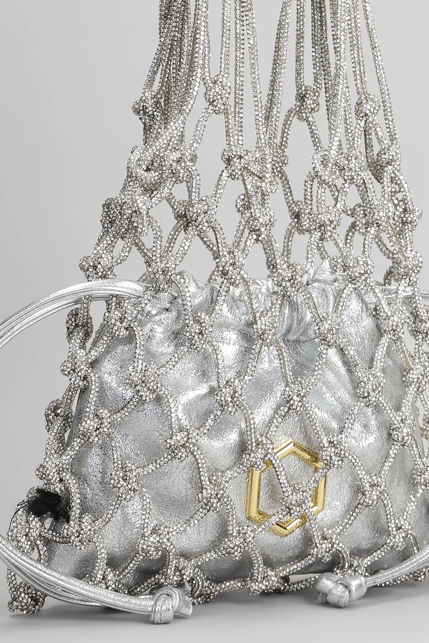 Carrie Hand bag in silver Resin - Image 4