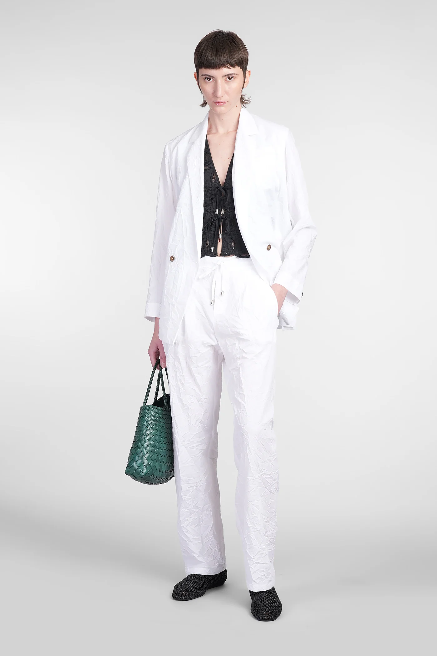 Jam Blazer in white cotton - Image 2