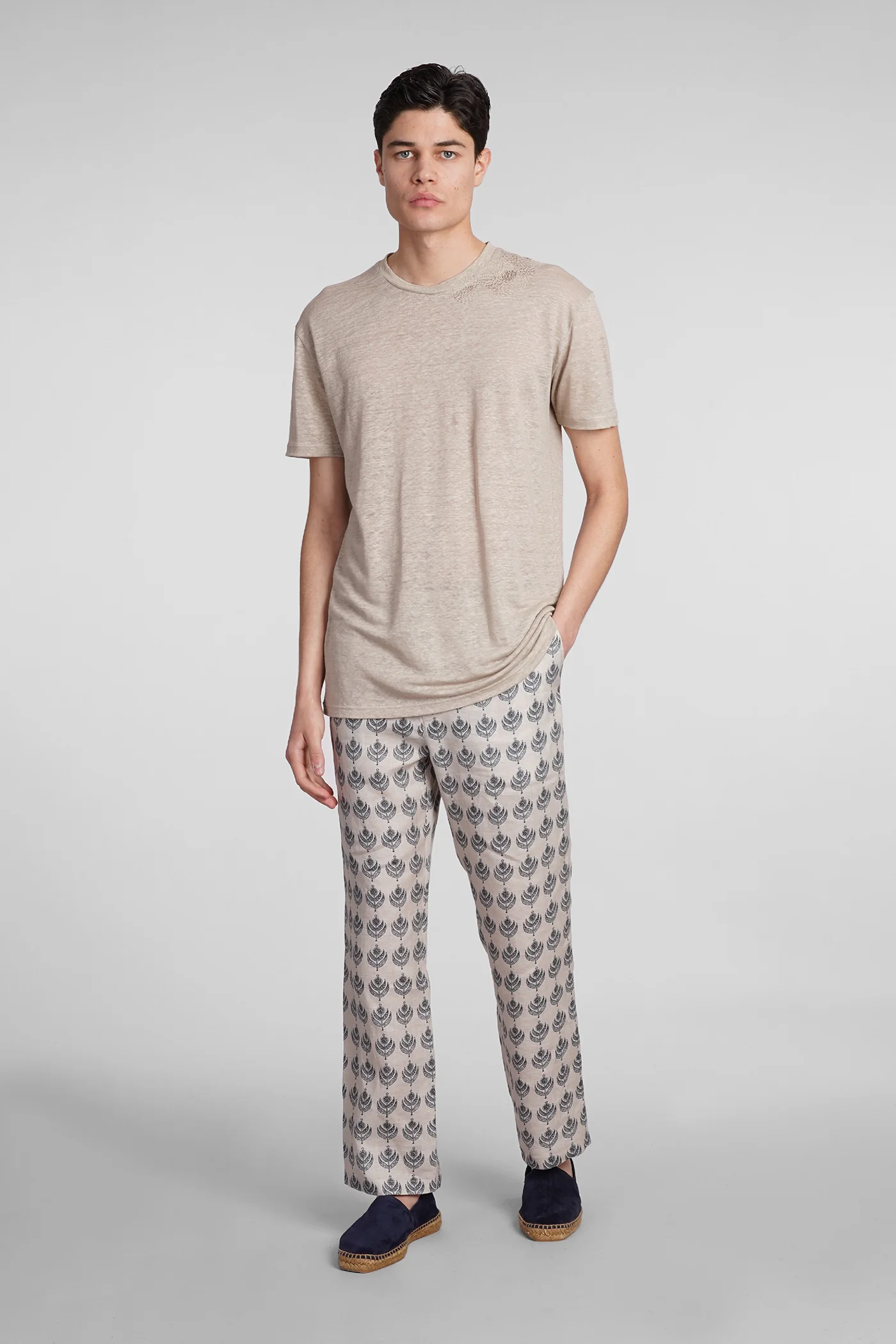 Tobin jl T-Shirt in beige linen - Image 2