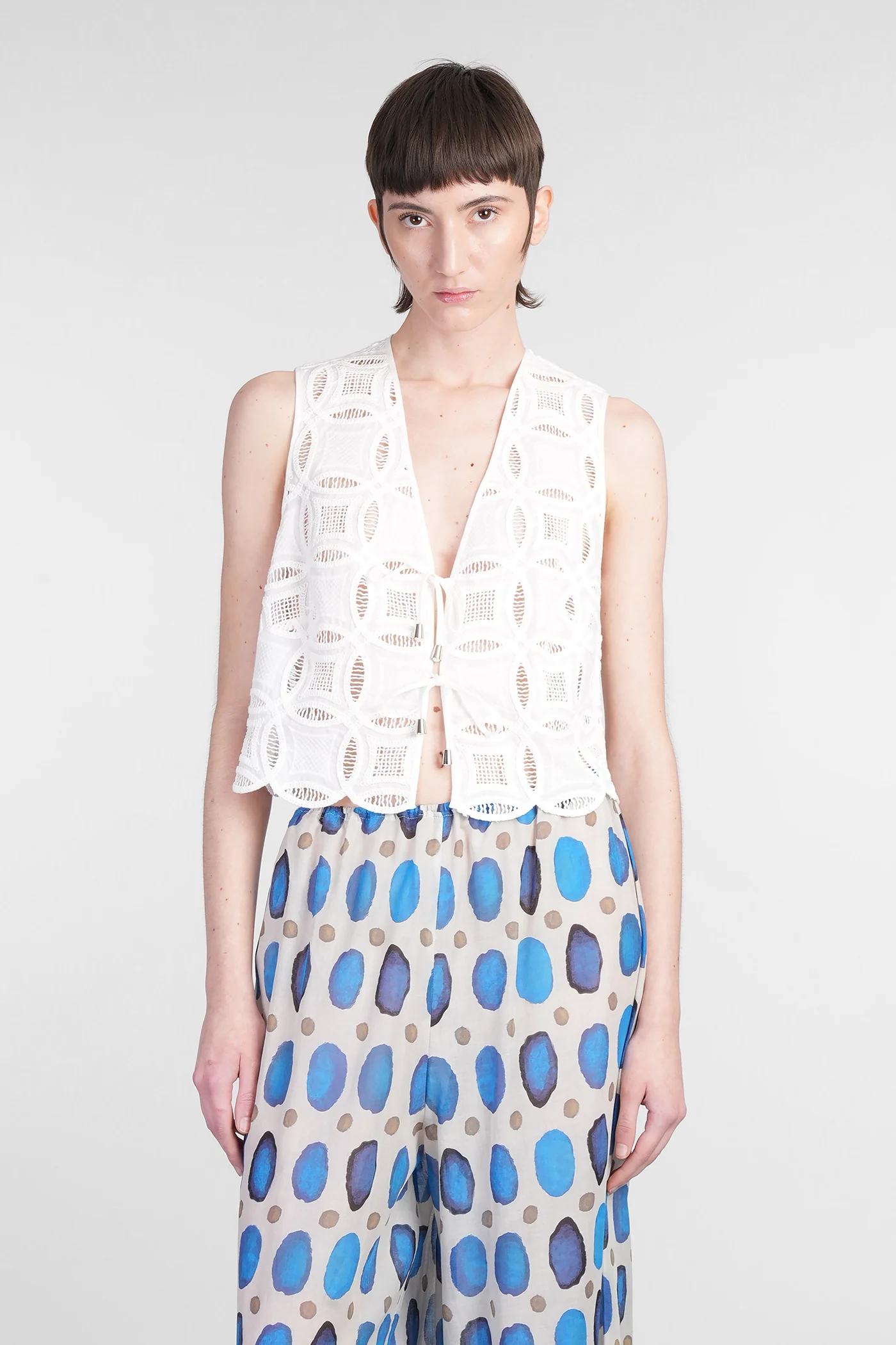 Vivi Vest in white cotton