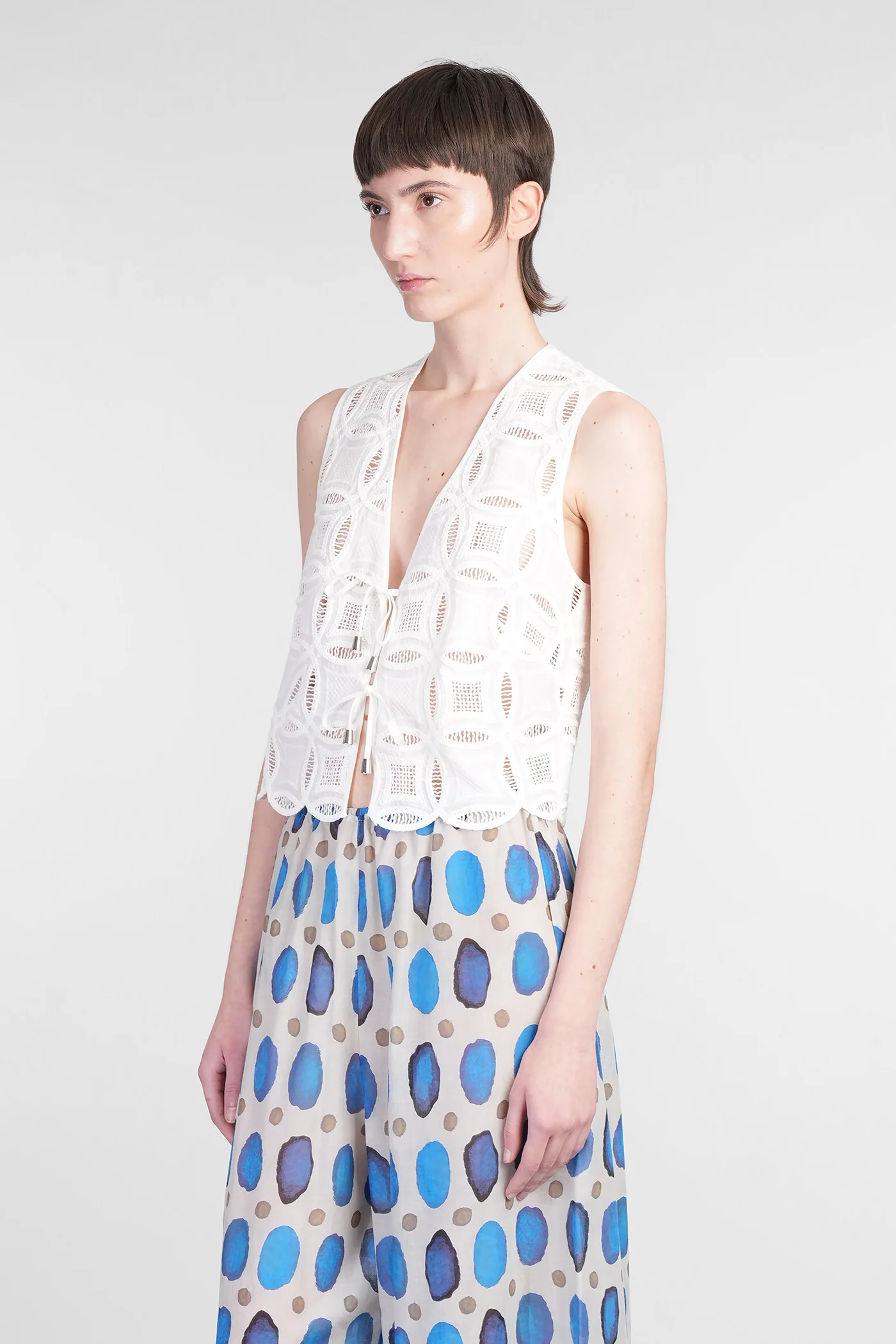 Vivi Vest in white cotton - Image 4