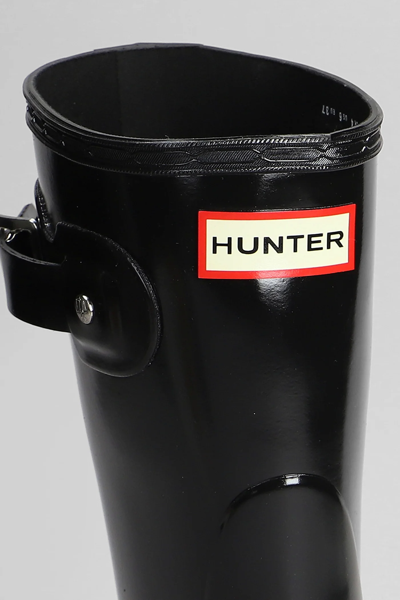 Original short gloss low heels boots in black rubber/plasic - Image 5