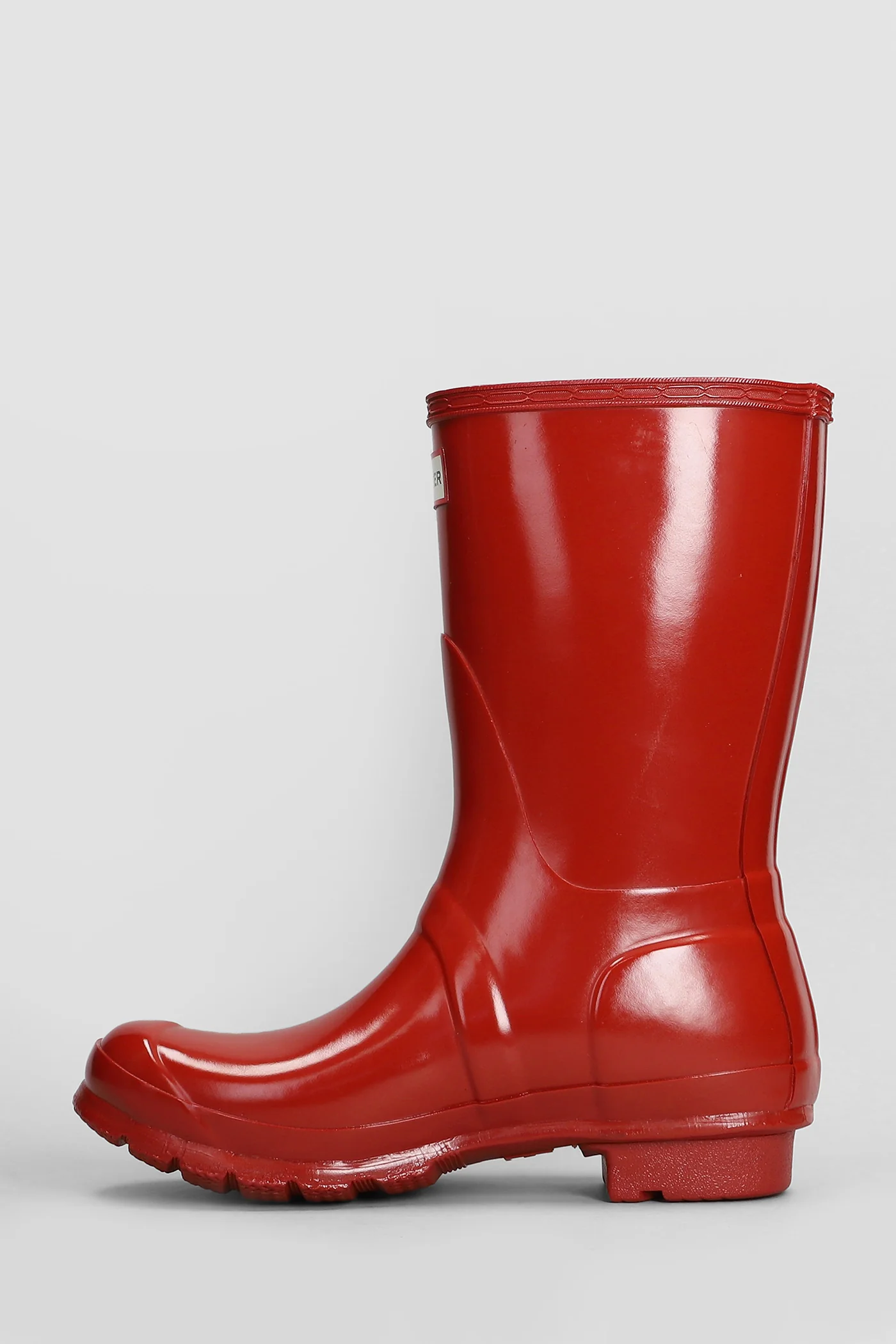 Original short gloss low heels boots in red rubber/plasic - Image 3