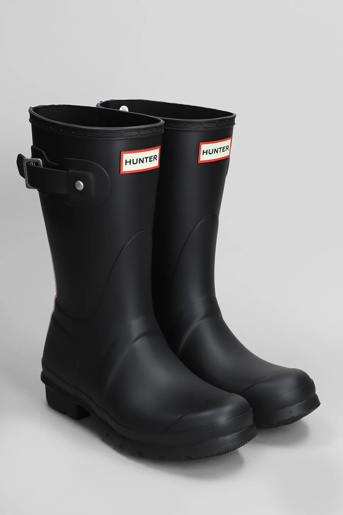 Original short tri low heels boots in black rubber/plasic - Image 2