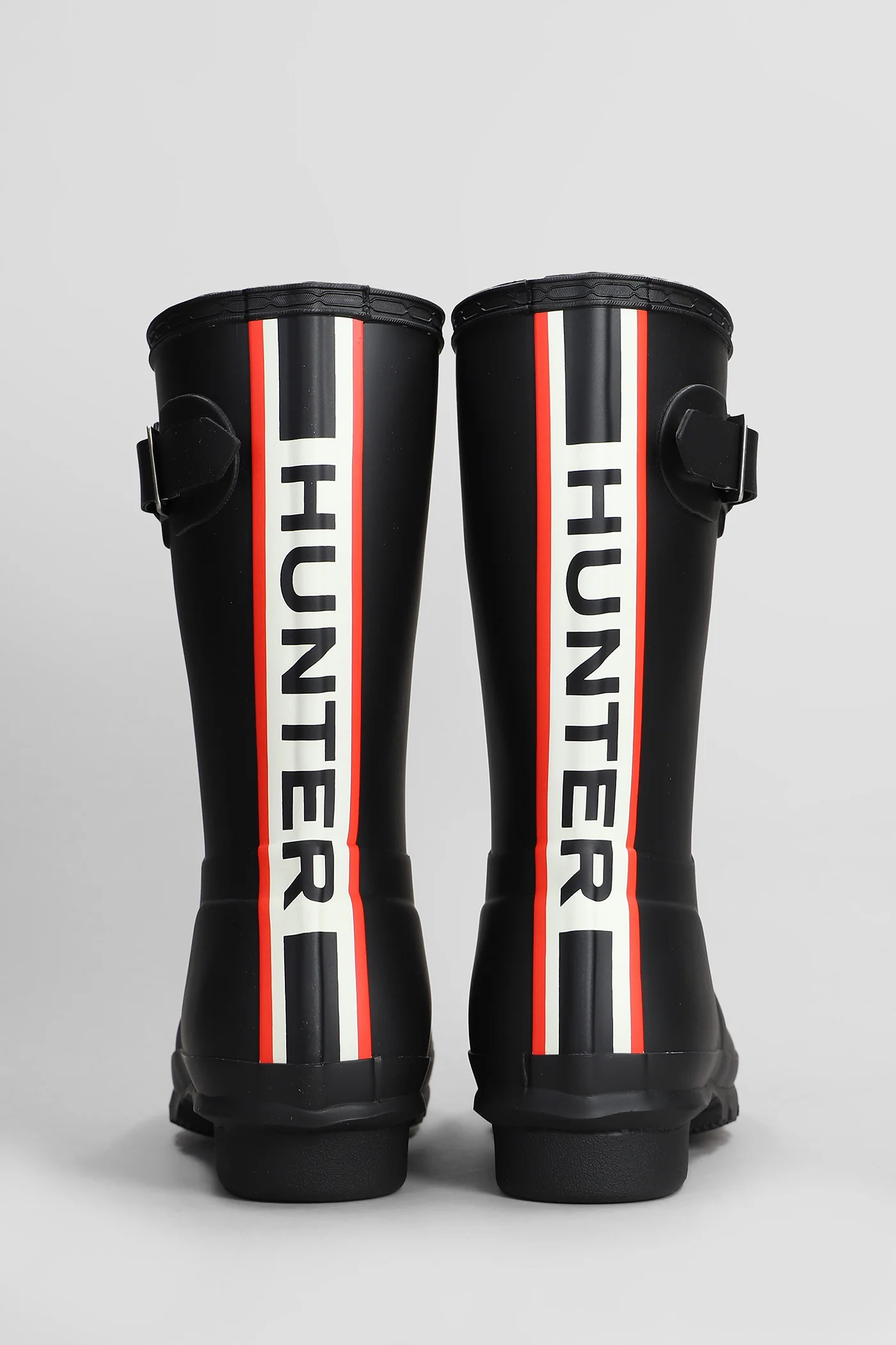 Original short tri low heels boots in black rubber/plasic - Image 4
