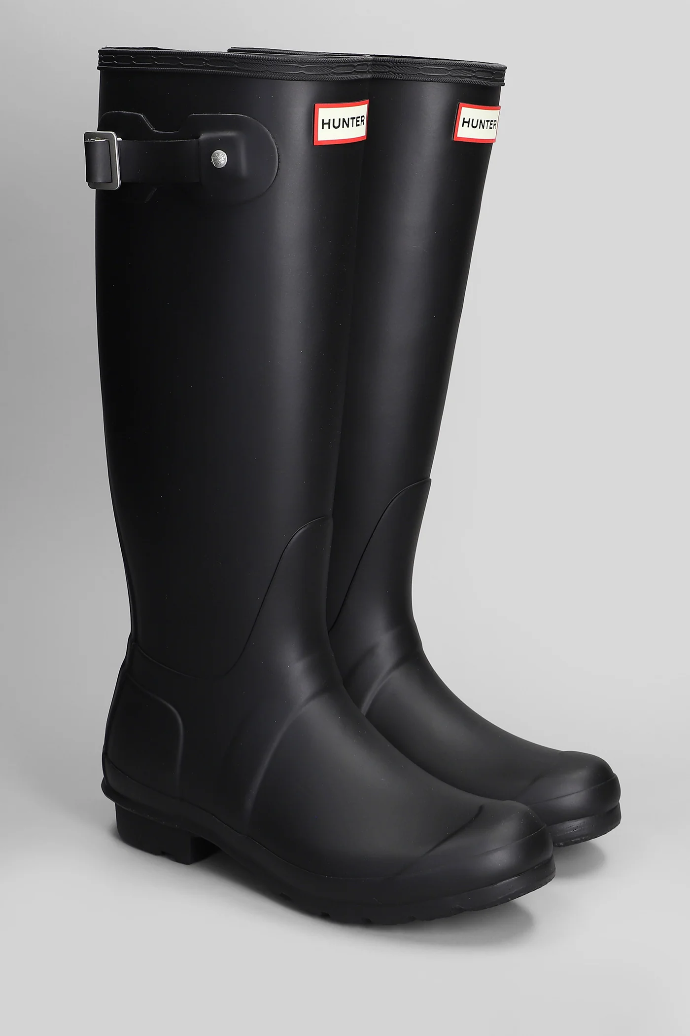 Original tall low heels boots in black rubber/plasic - Image 2