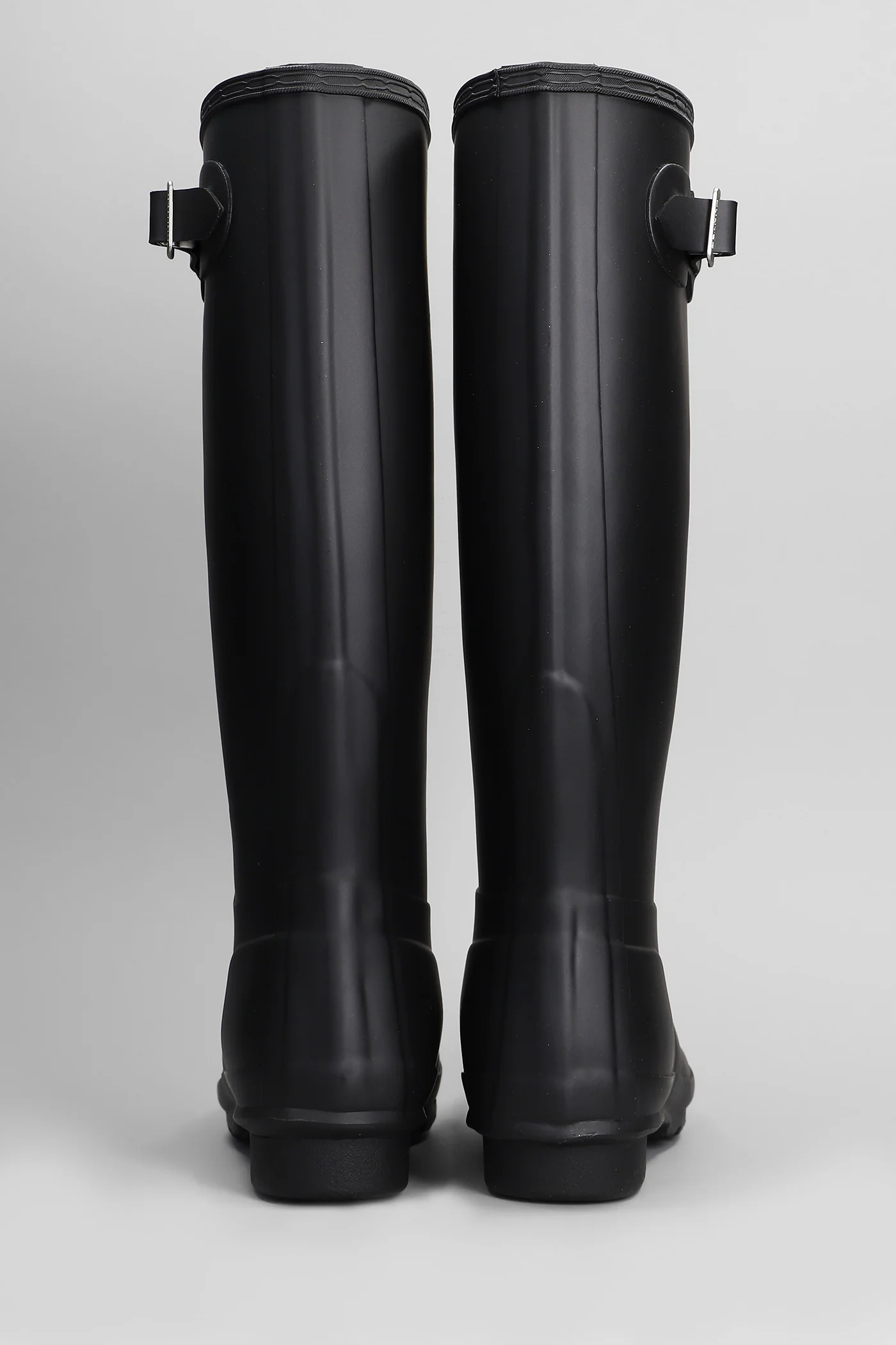 Original tall low heels boots in black rubber/plasic - Image 4