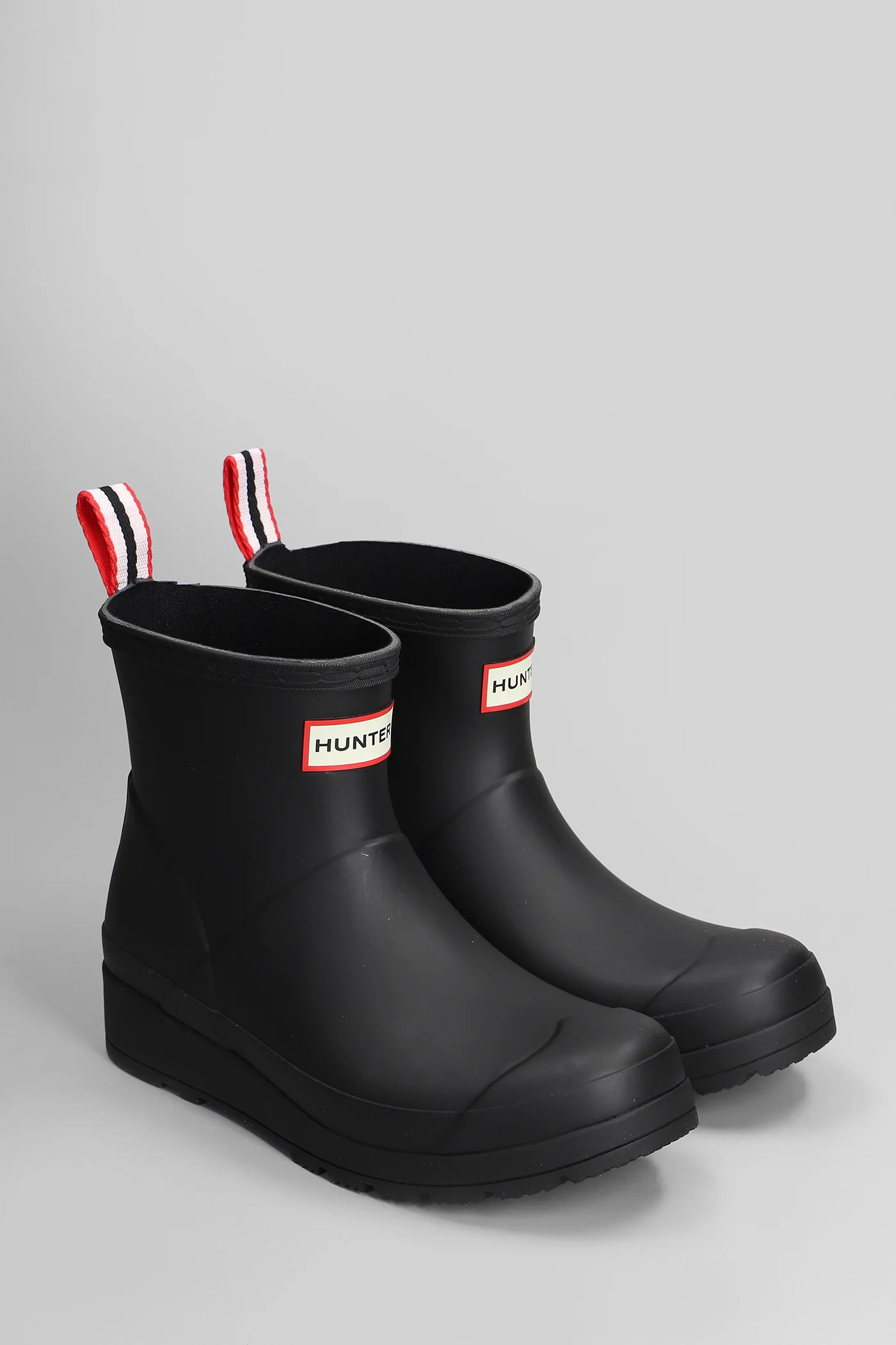 Play boot short low heels Ankle boots in black rubber/plasic - Image 2