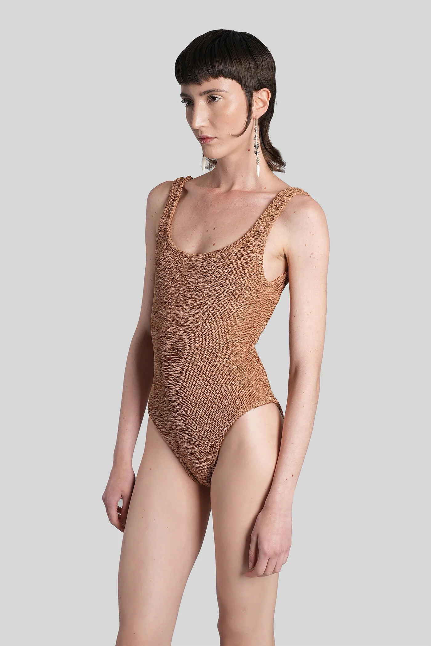 Square Beachwear in brown polyamide - Image 3
