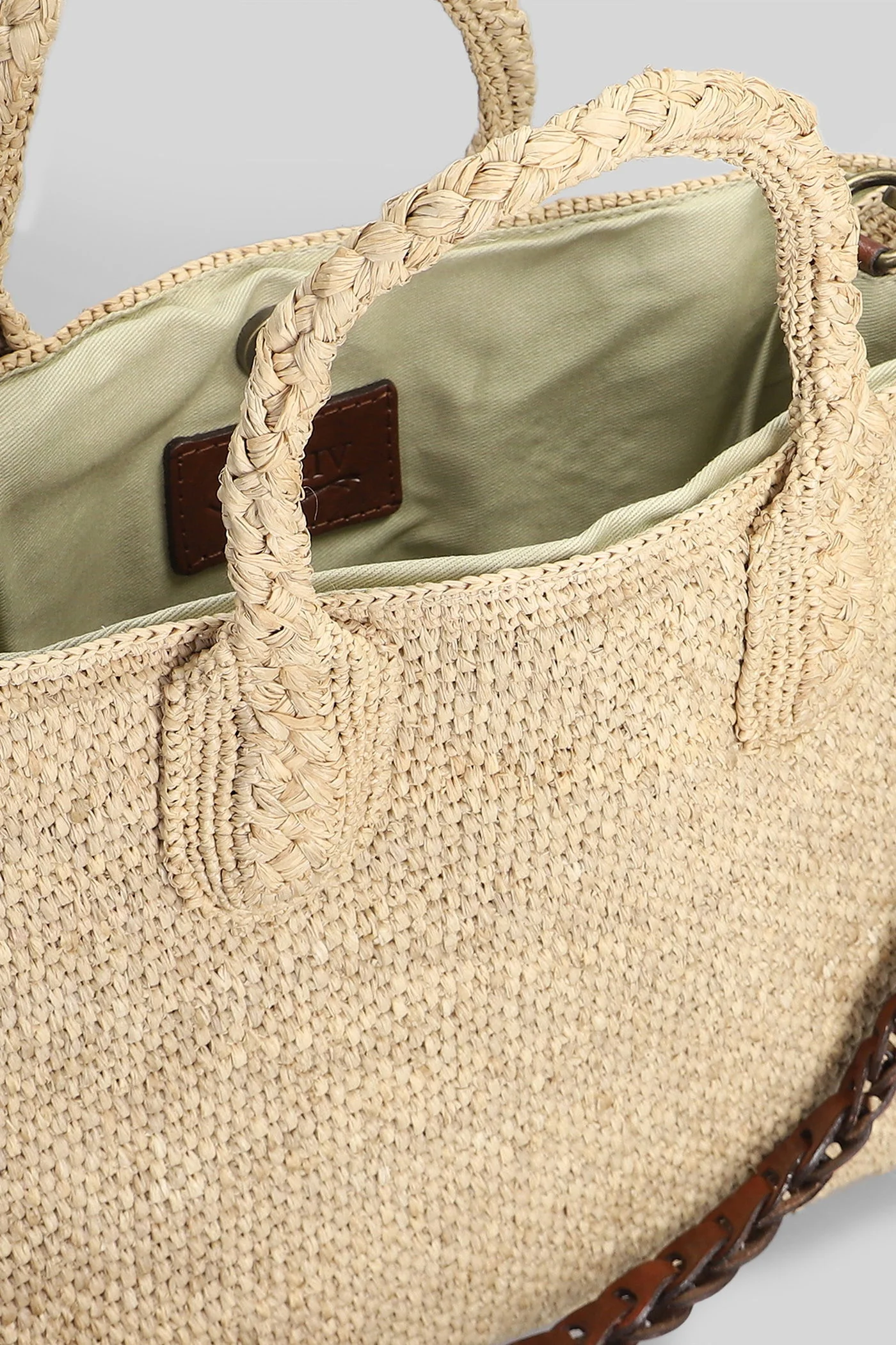 Rary Tote in beige raffia - Image 36
