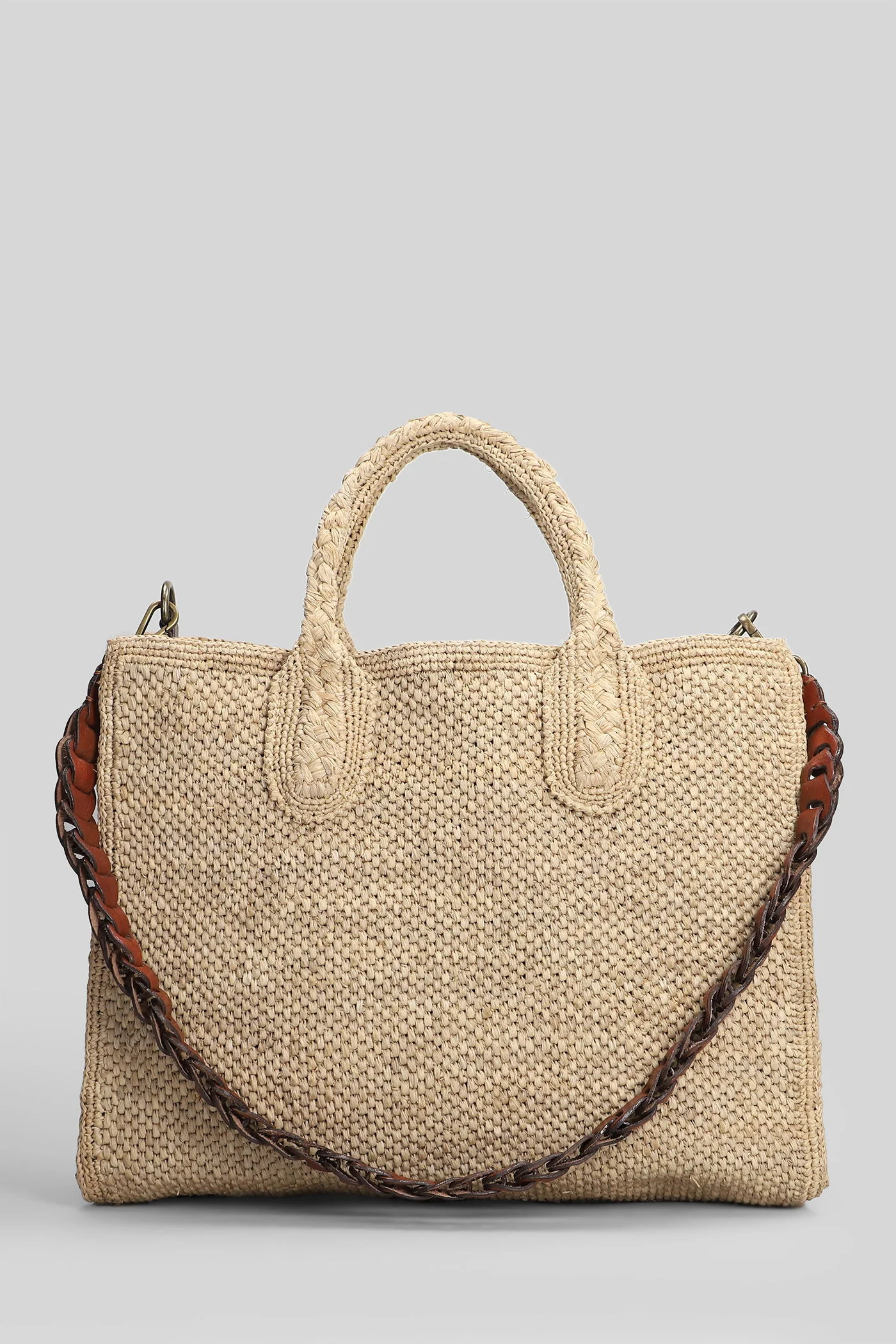 Rary Tote in beige raffia - Image 5