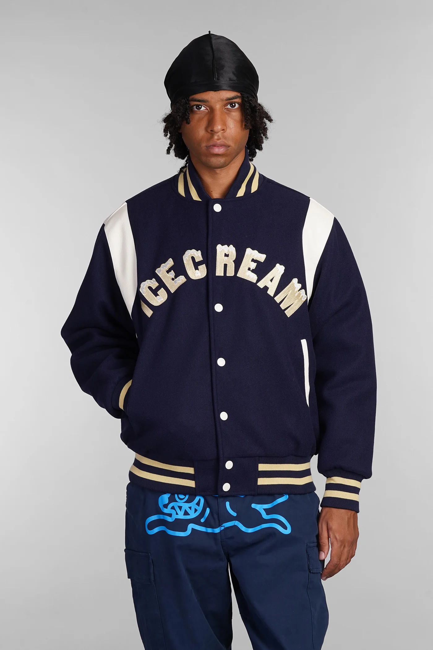 Bomber Jacket in blue polyester
