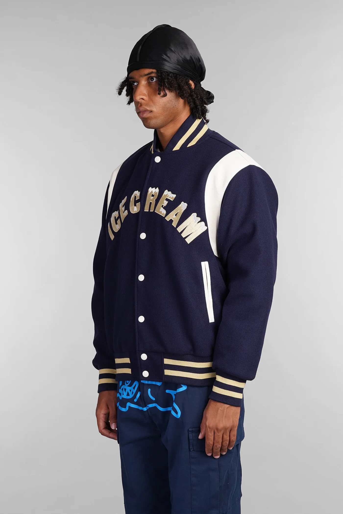 Bomber Jacket in blue polyester - Image 4