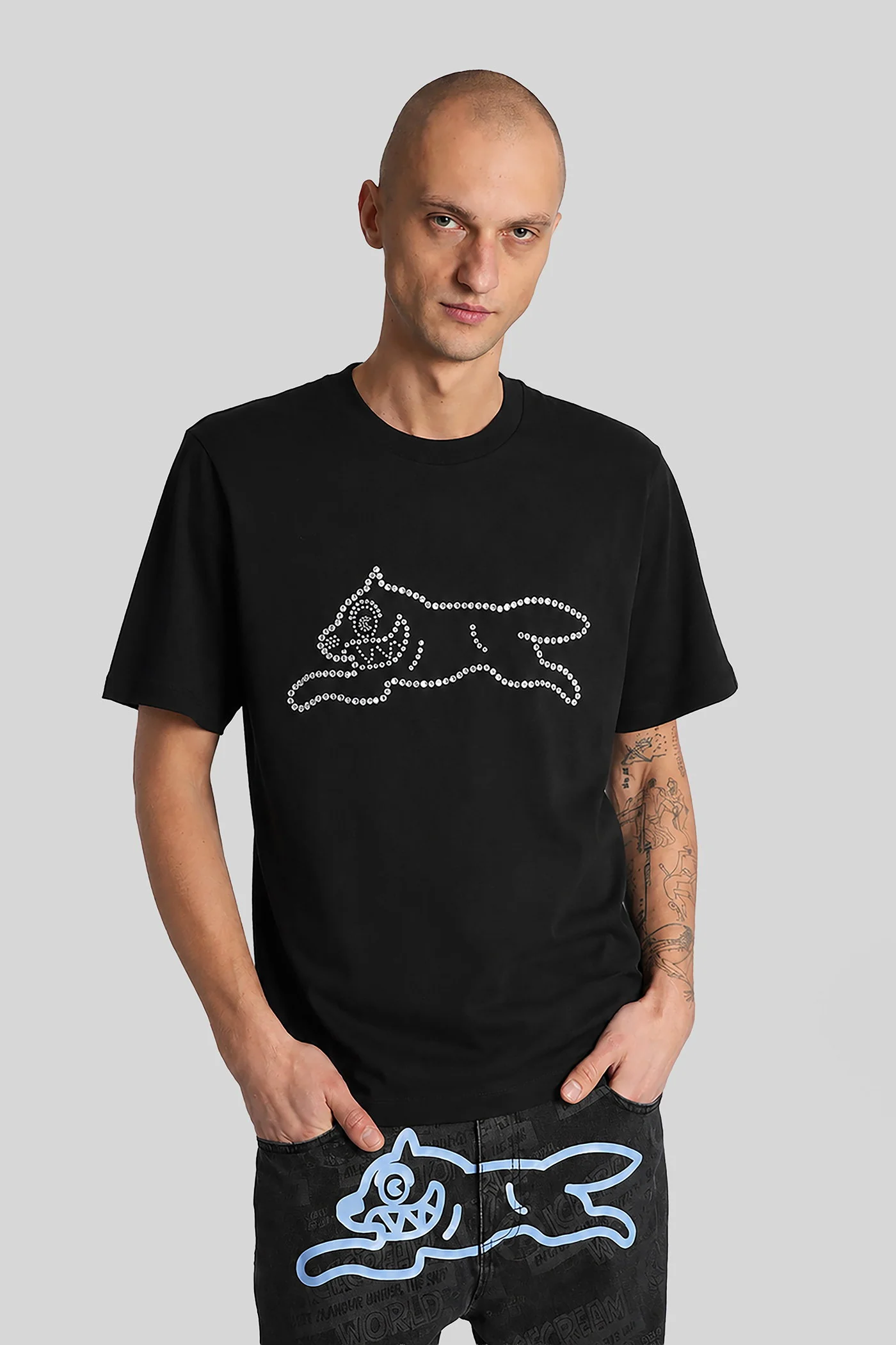 T-Shirt in black cotton
