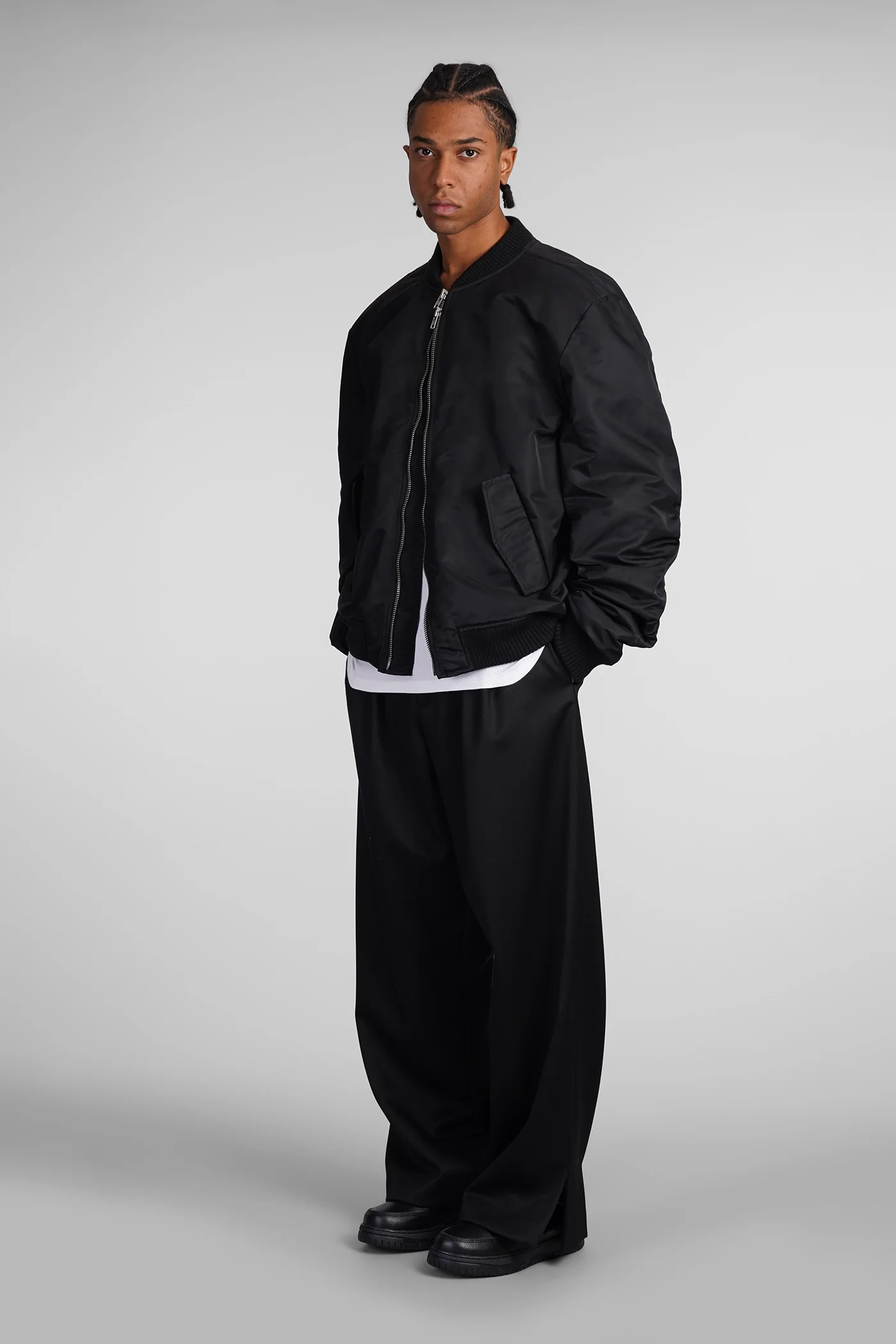 Bomber Jacket in black nylon - Image 2