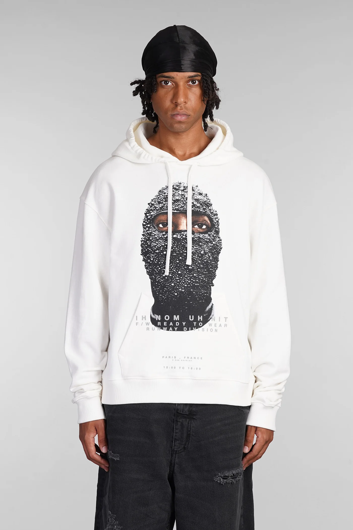 Sweatshirt in white cotton