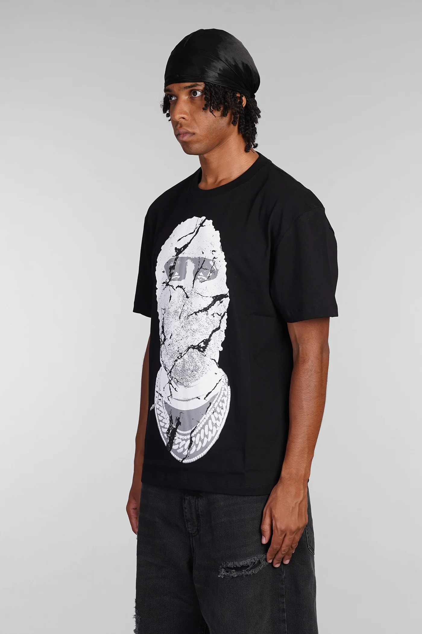 T-Shirt in black cotton - Image 4