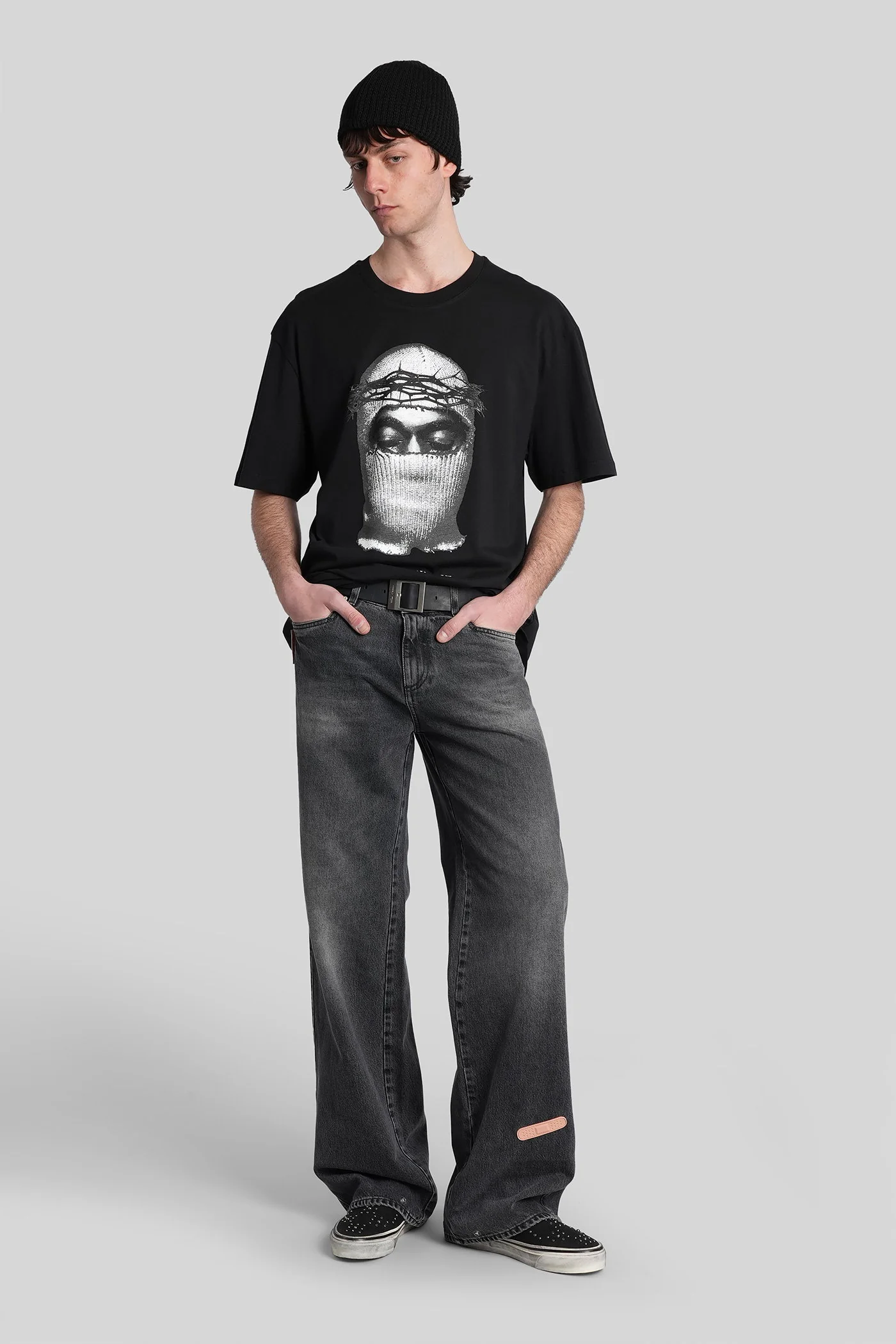 T-Shirt in black cotton - Image 2
