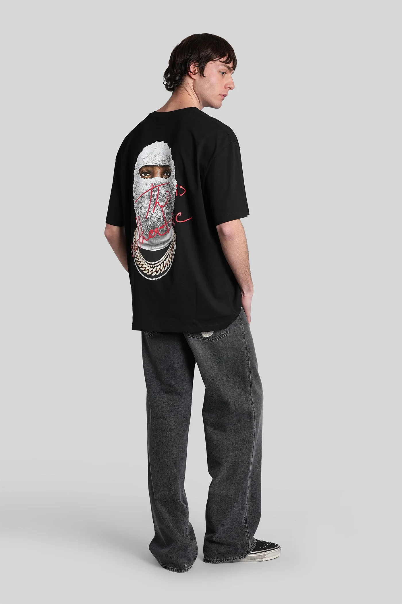 T-Shirt in black cotton - Image 2