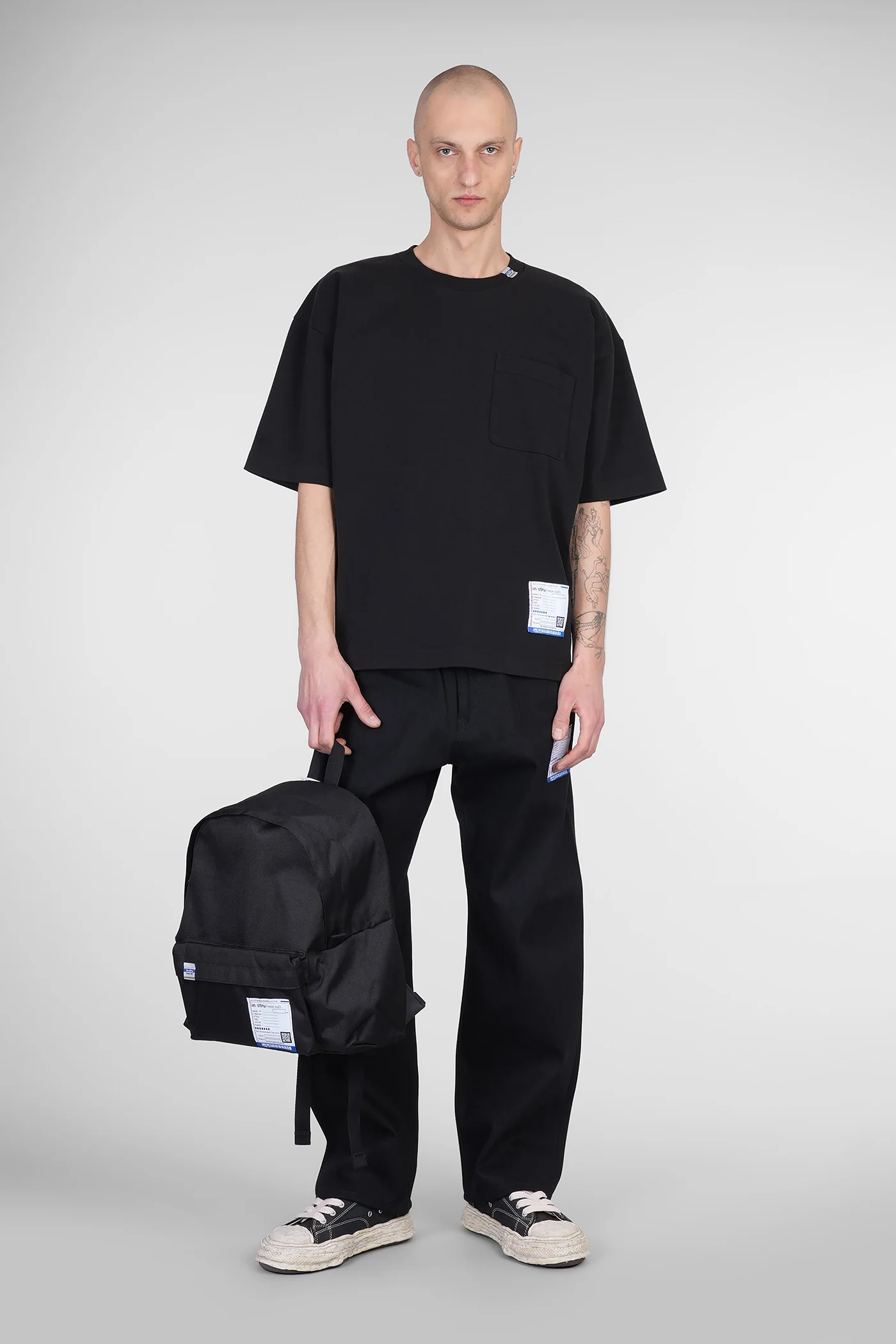 T-Shirt in black cotton - Image 2