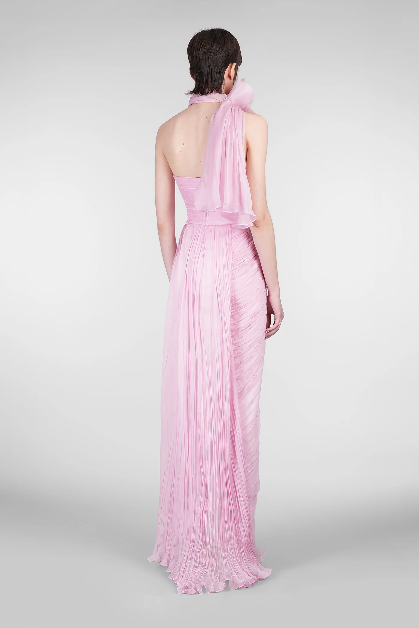 Anette Long dress in rose-pink silk - Image 3