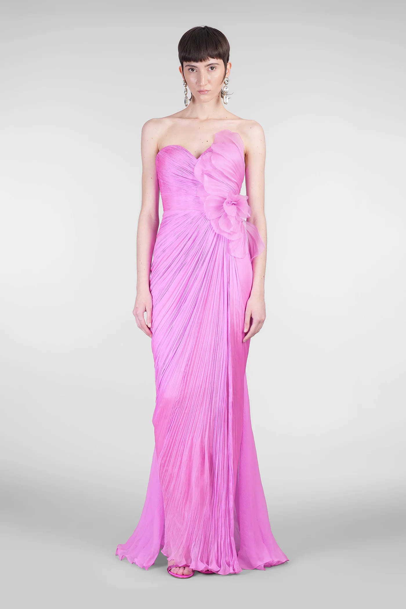 Lia Long dress in rose-pink silk