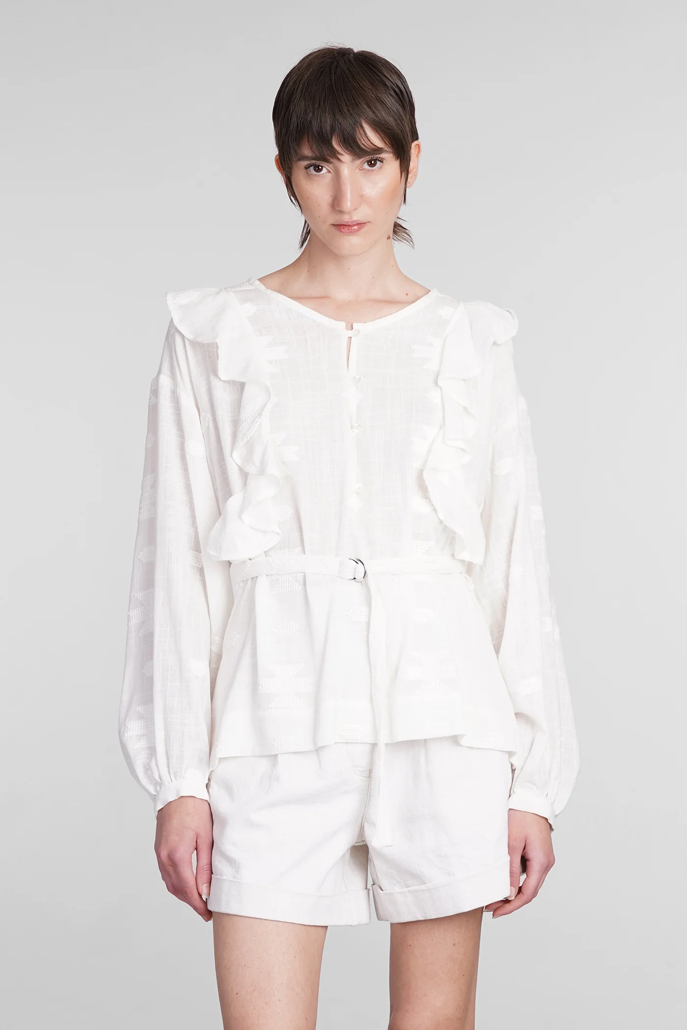 Arlize Blouse in white cotton