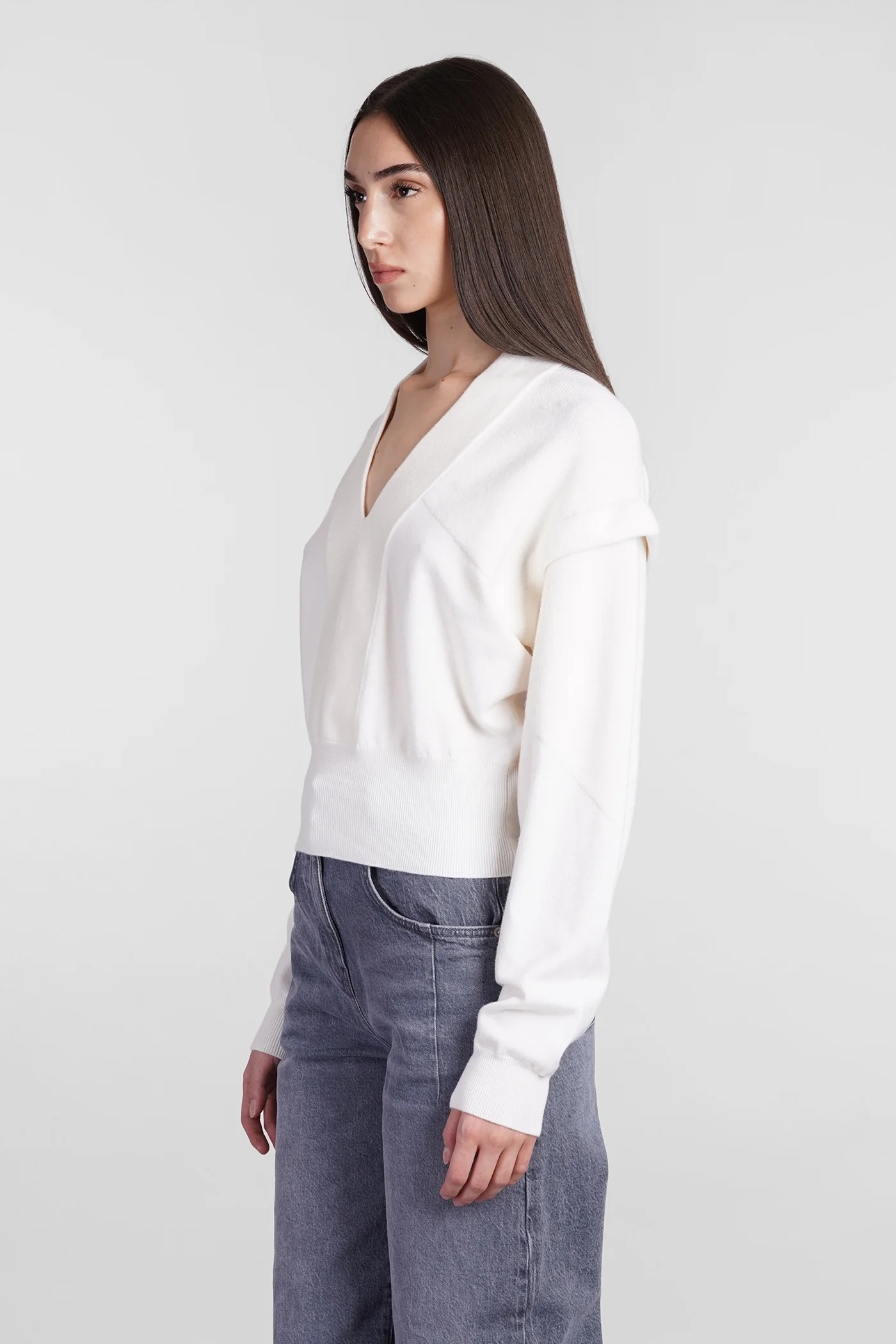 Azura Knitwear in beige wool - Image 4