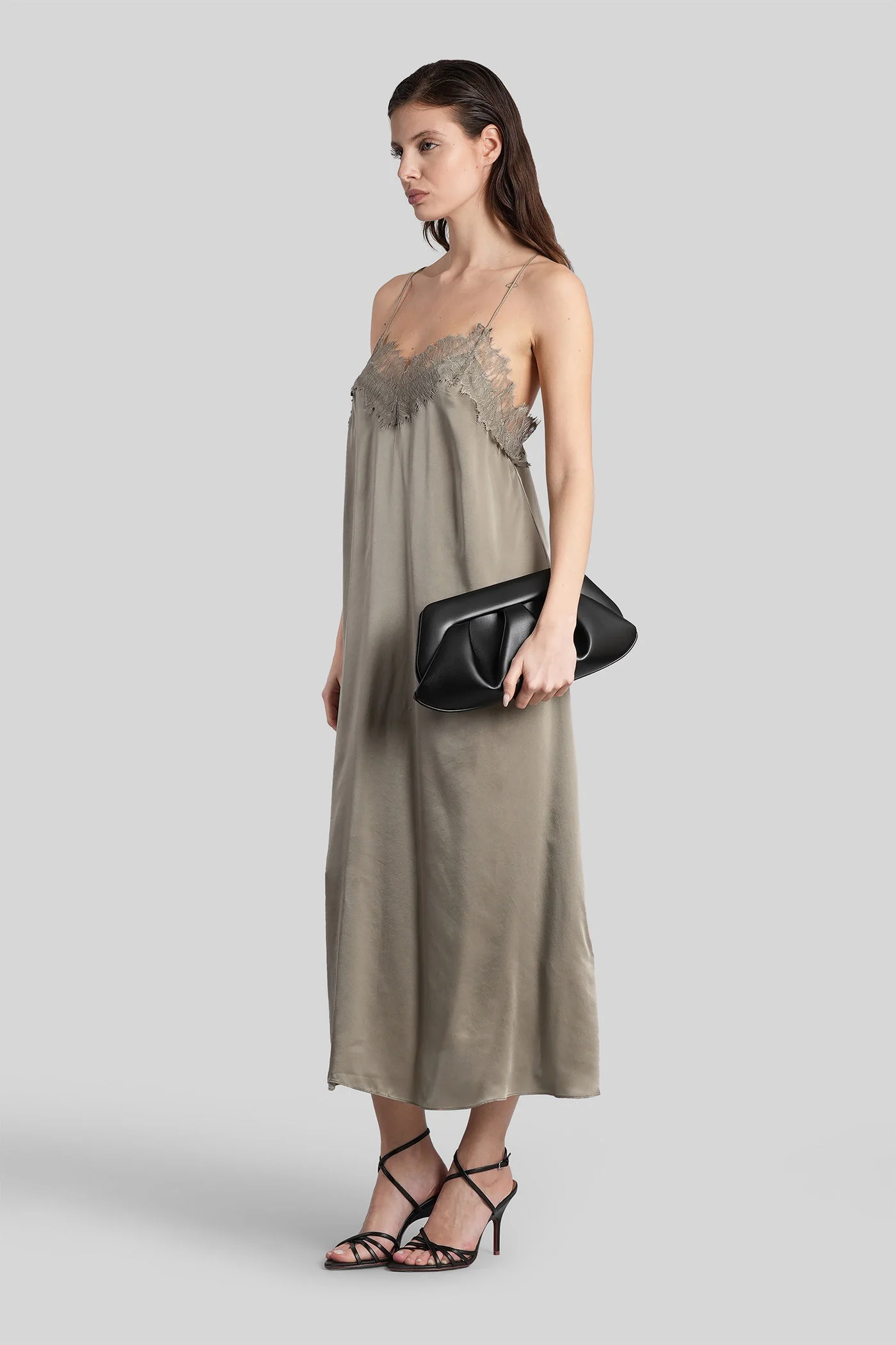 Bailar Long dress in green silk - Image 4