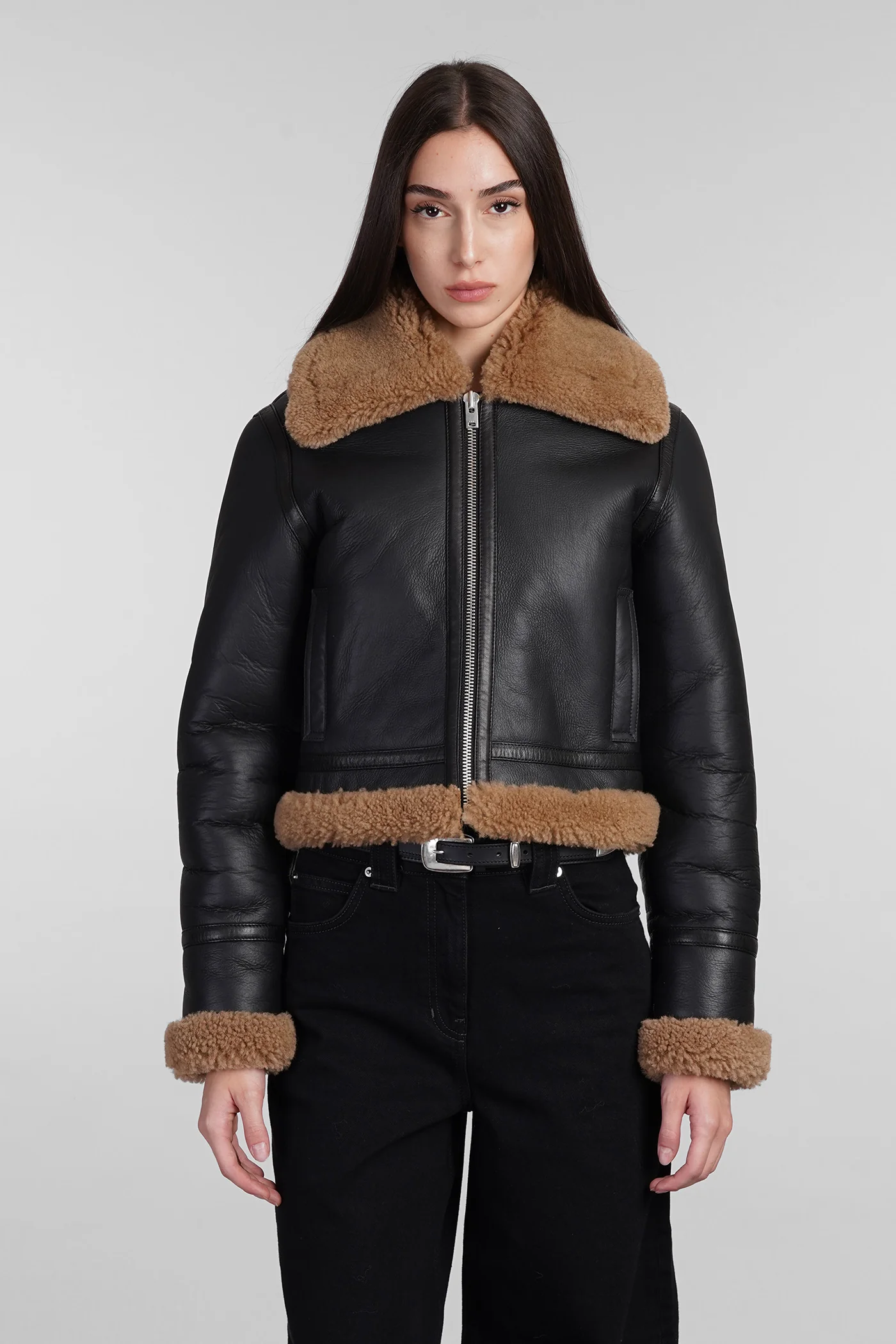 Berrin Shearling in black leather