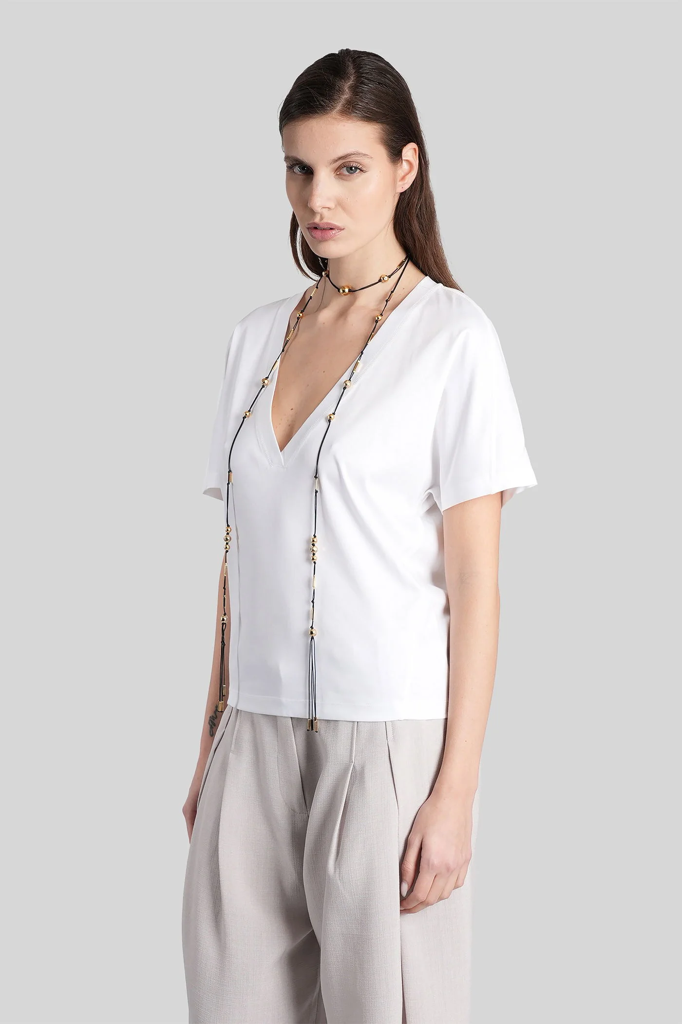 Celiane T-Shirt in white cotton - Image 4