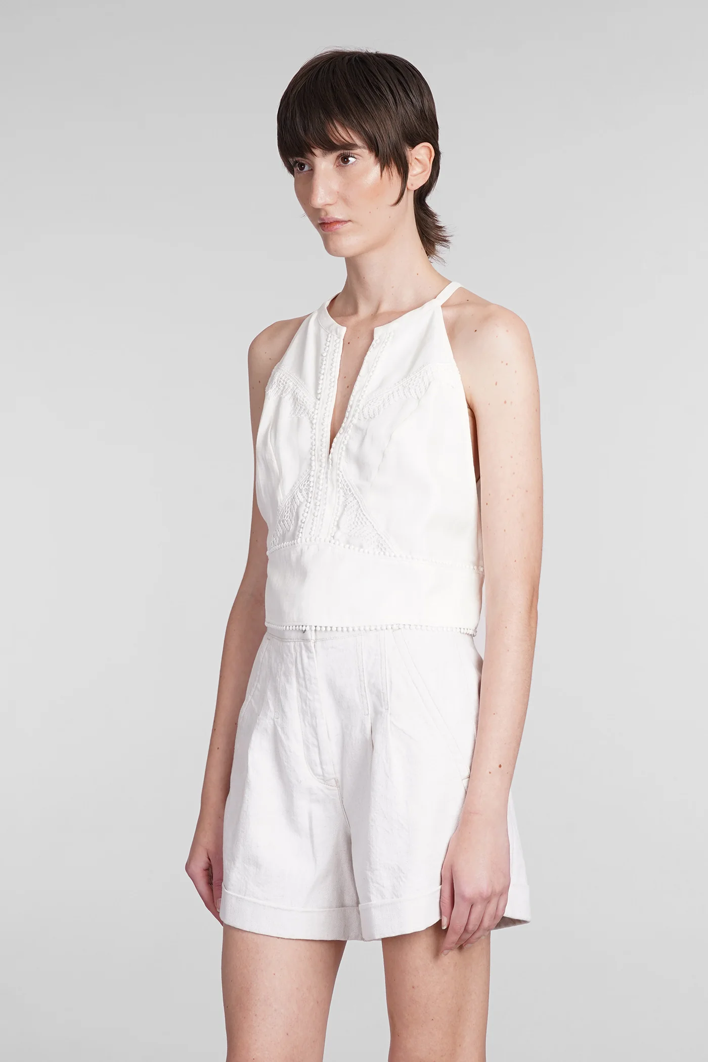 Claudia Topwear in beige cotton - Image 4