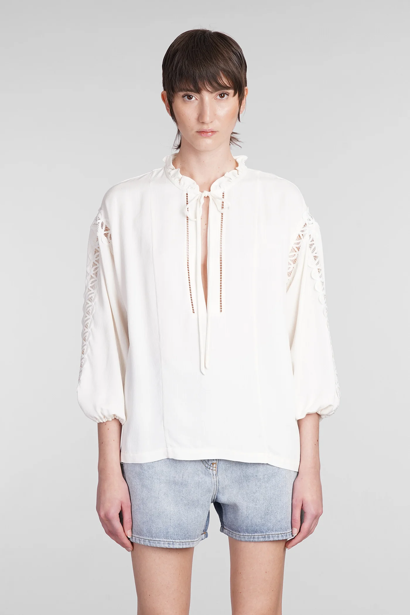 Ganitte Blouse in beige polyamide