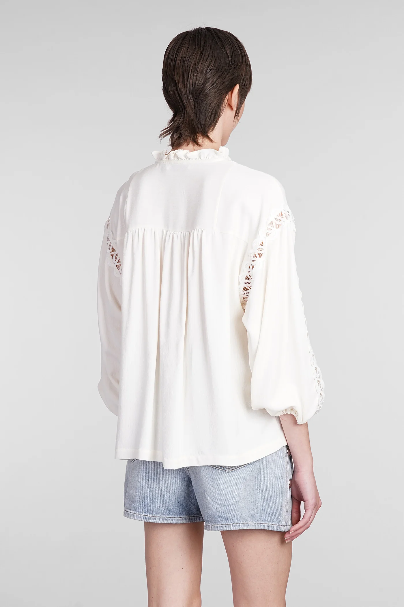 Ganitte Blouse in beige polyamide - Image 3