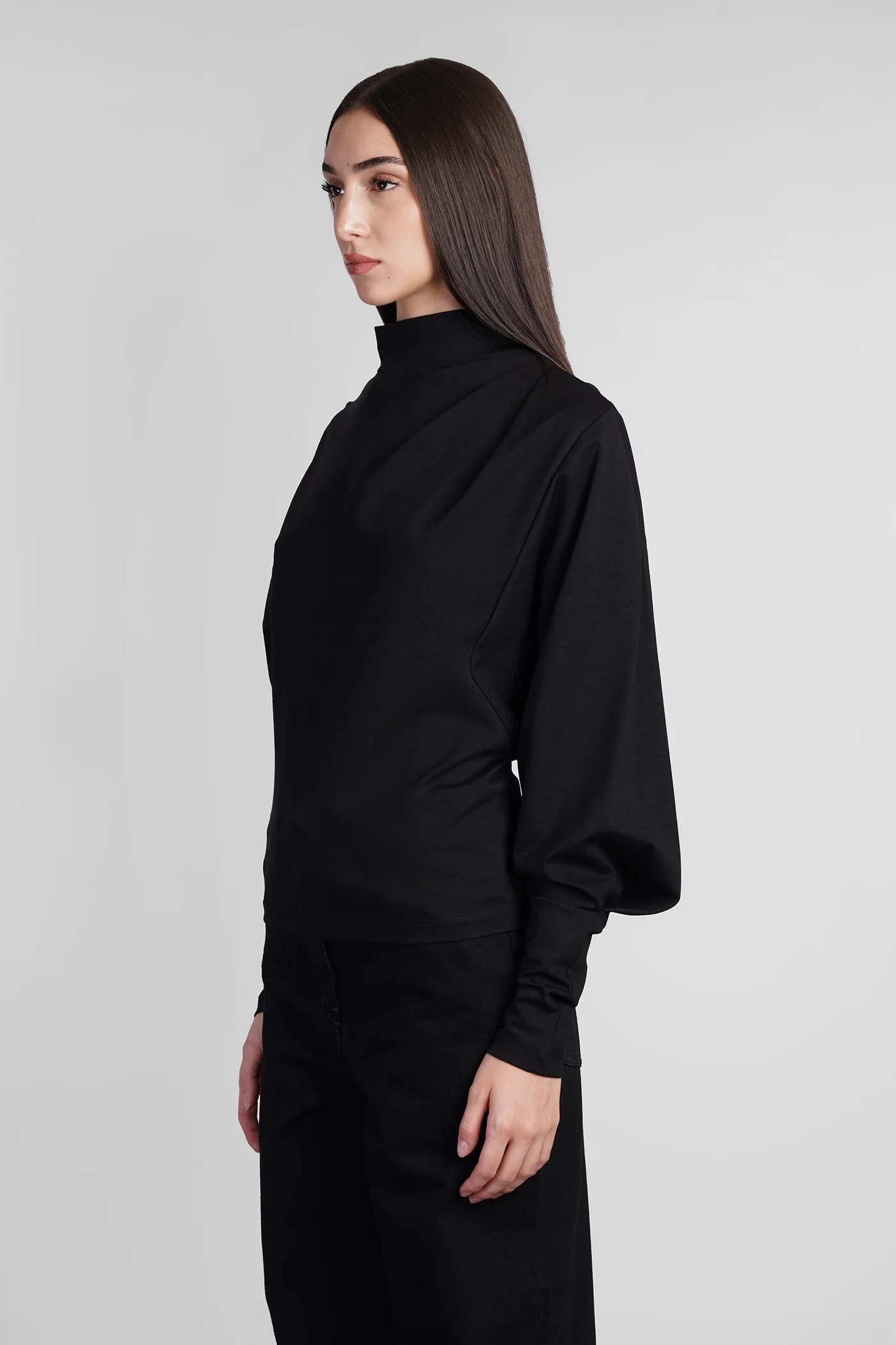 Melisso Topwear in black wool and polyester - Image 4