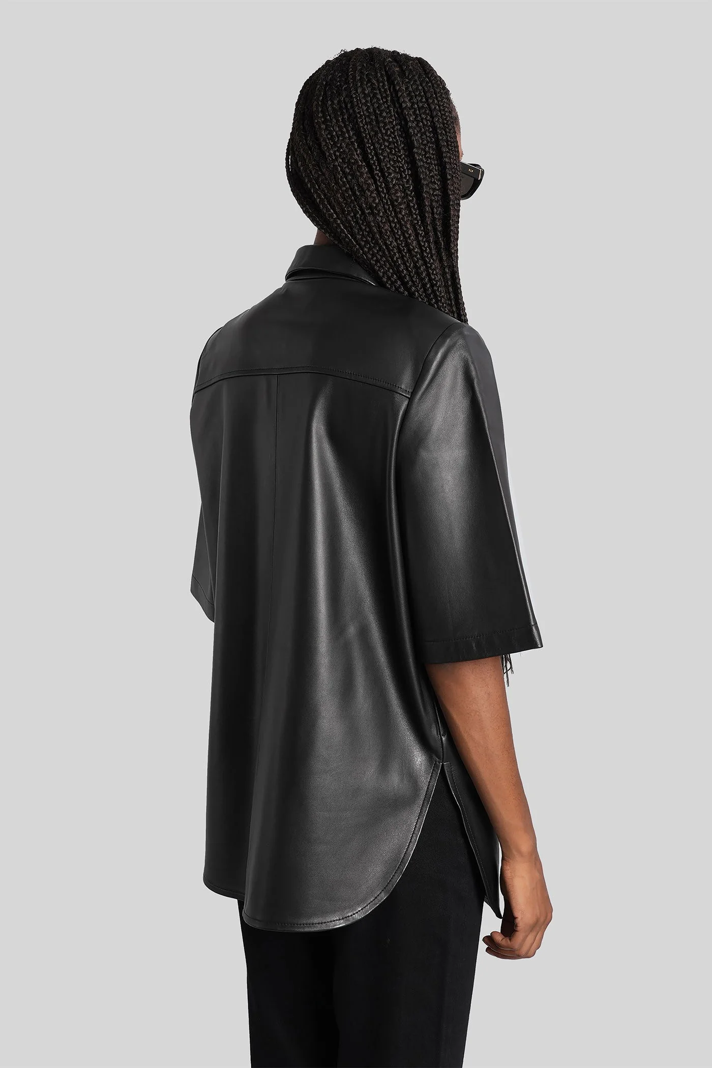 Moha Shirt in black leather - Image 3