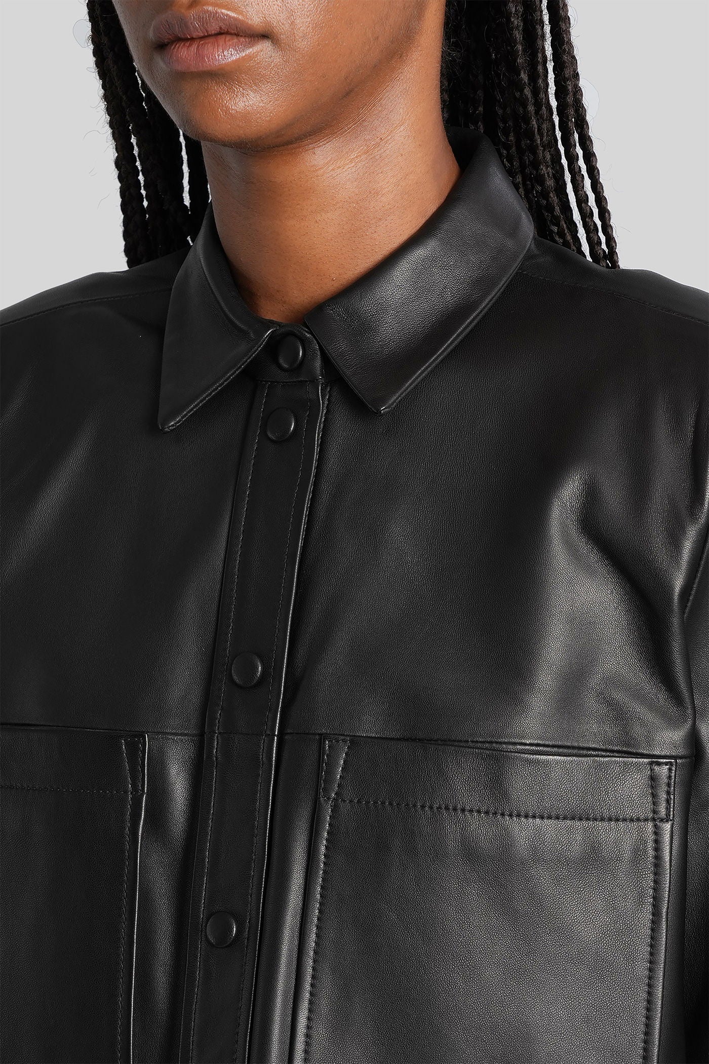 Moha Shirt in black leather - Image 5