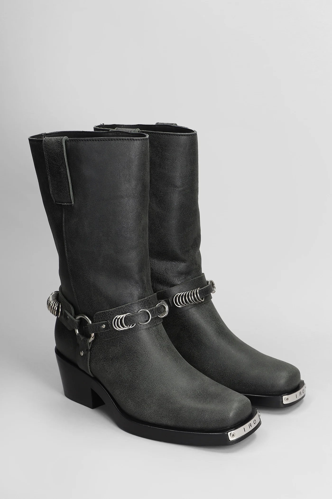 Motty High heels Ankle boots in grey leather - Image 2