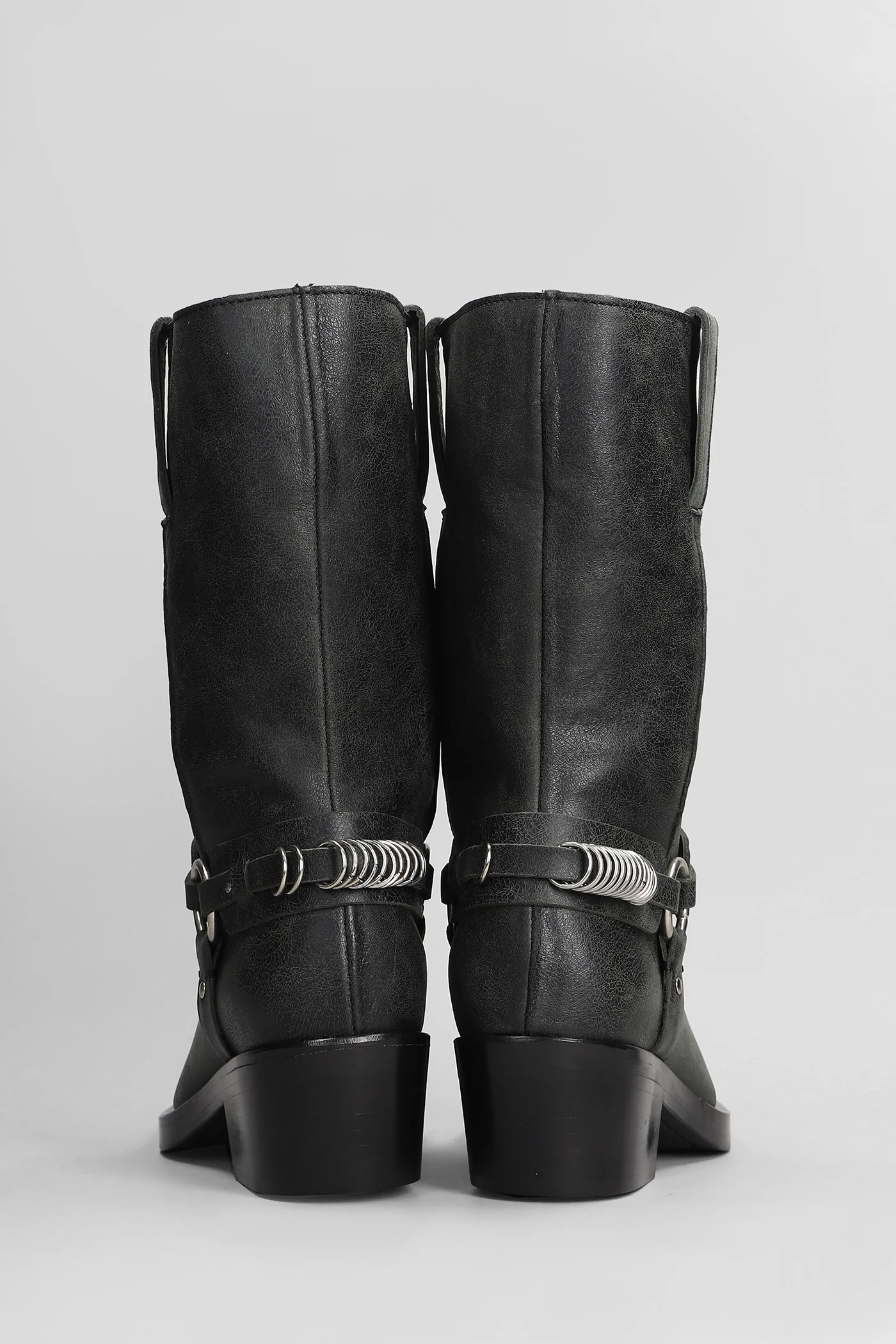 Motty High heels Ankle boots in grey leather - Image 4