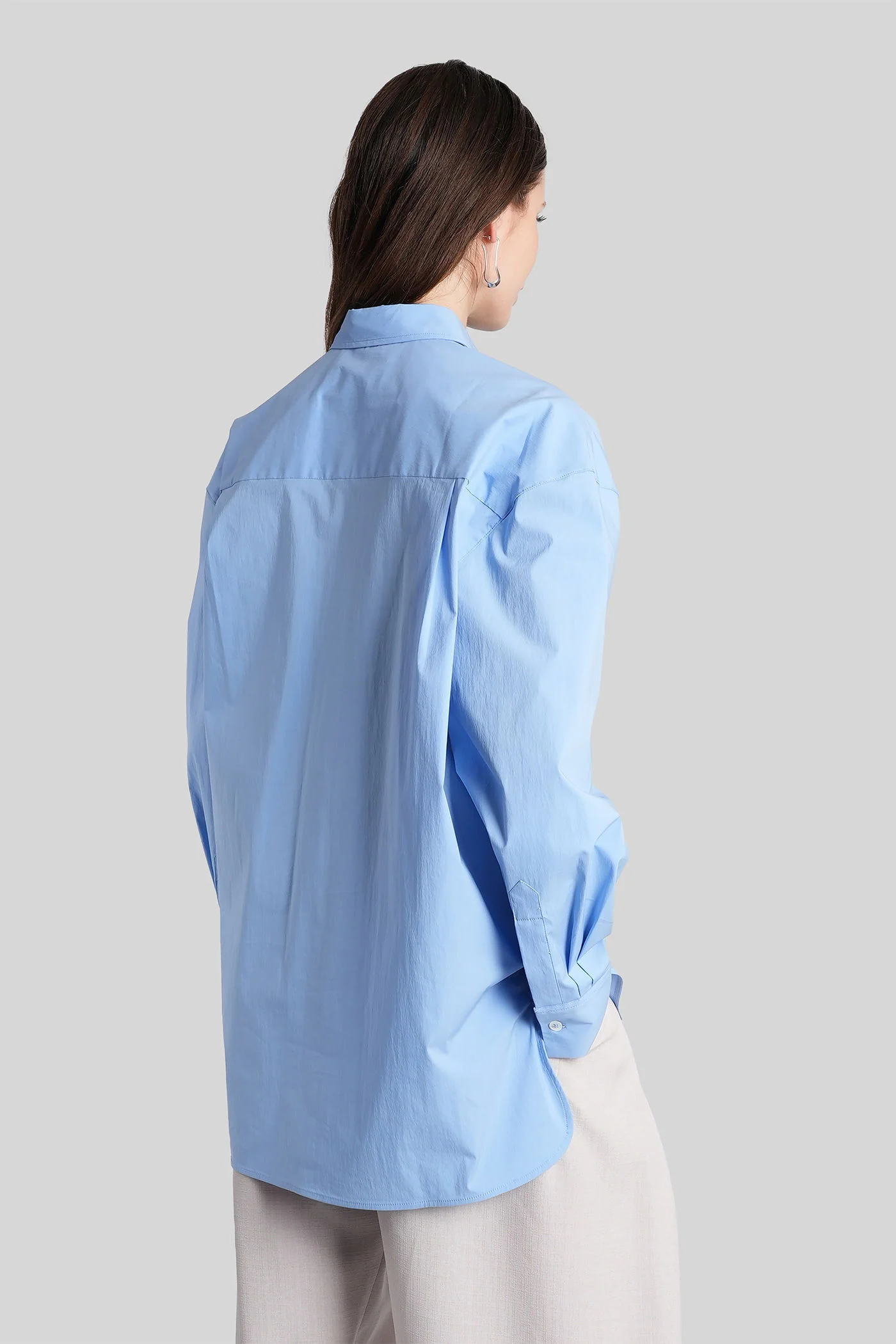 Natacha Shirt in cyan cotton - Image 3