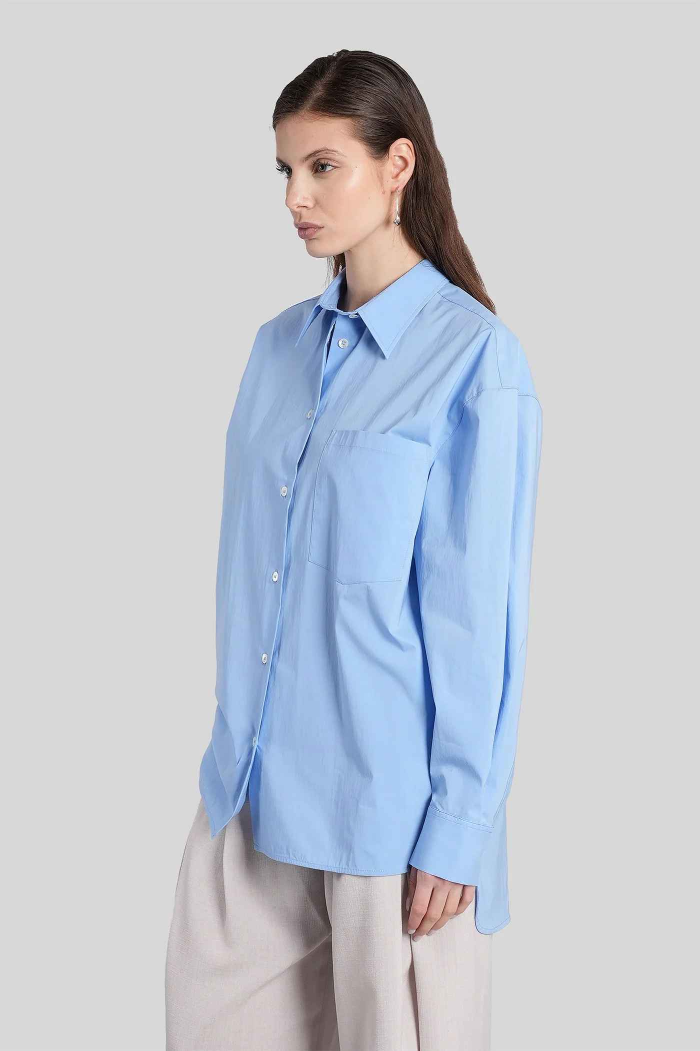 Natacha Shirt in cyan cotton - Image 4
