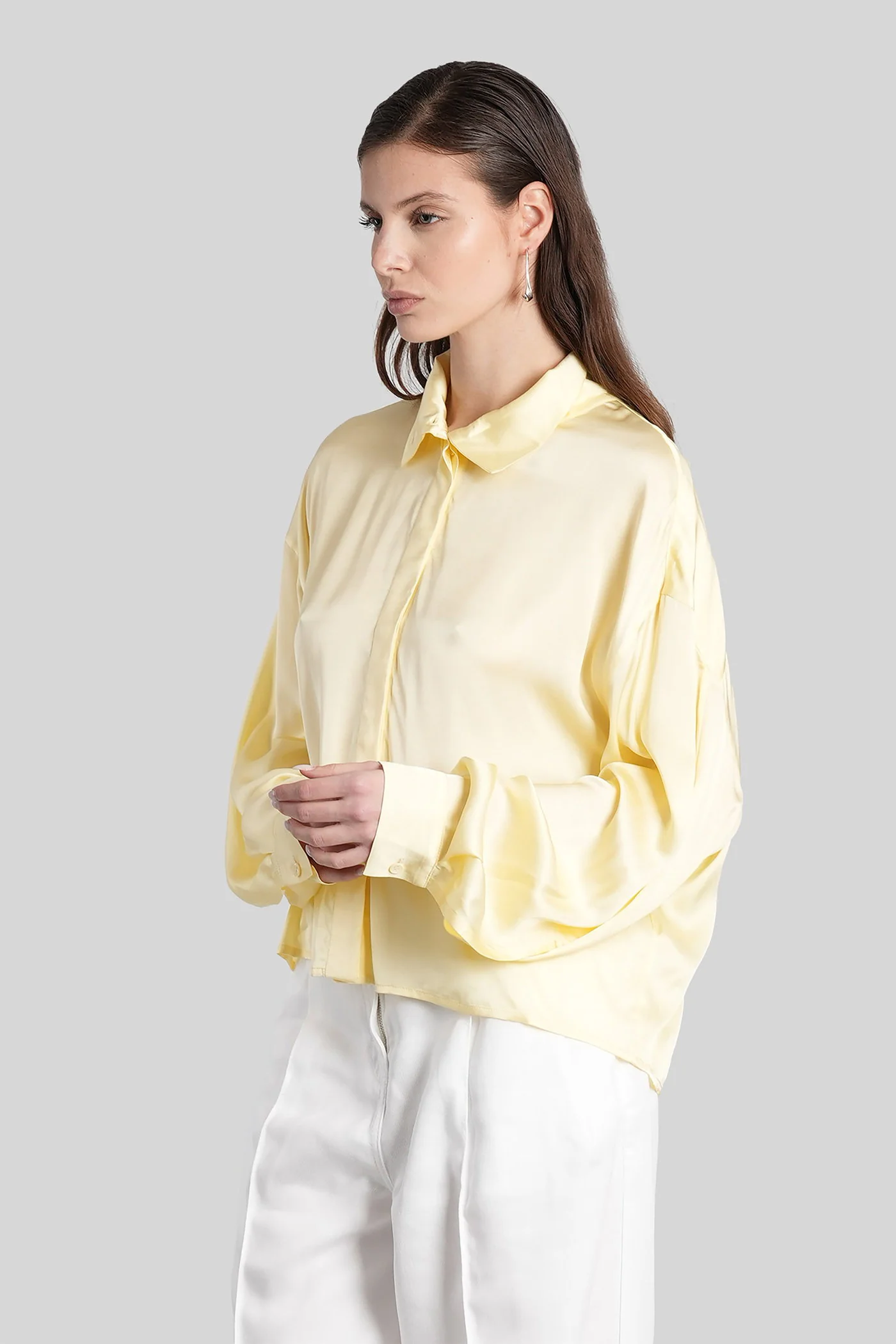 Nocciola Shirt in yellow viscose - Image 4