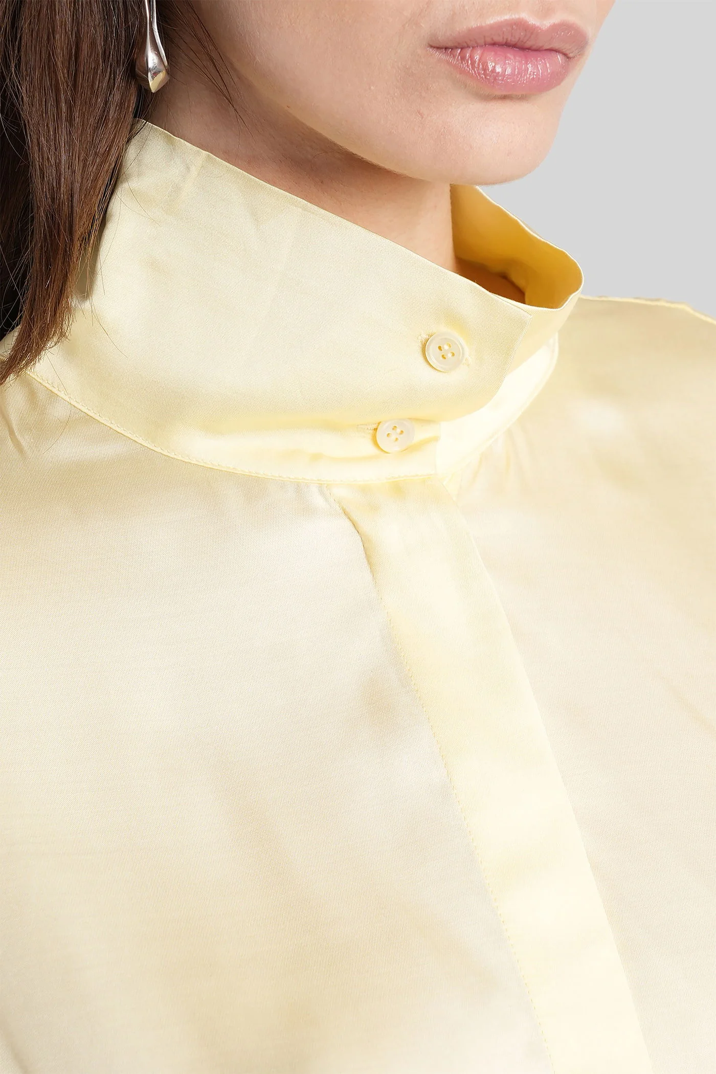 Nocciola Shirt in yellow viscose - Image 5