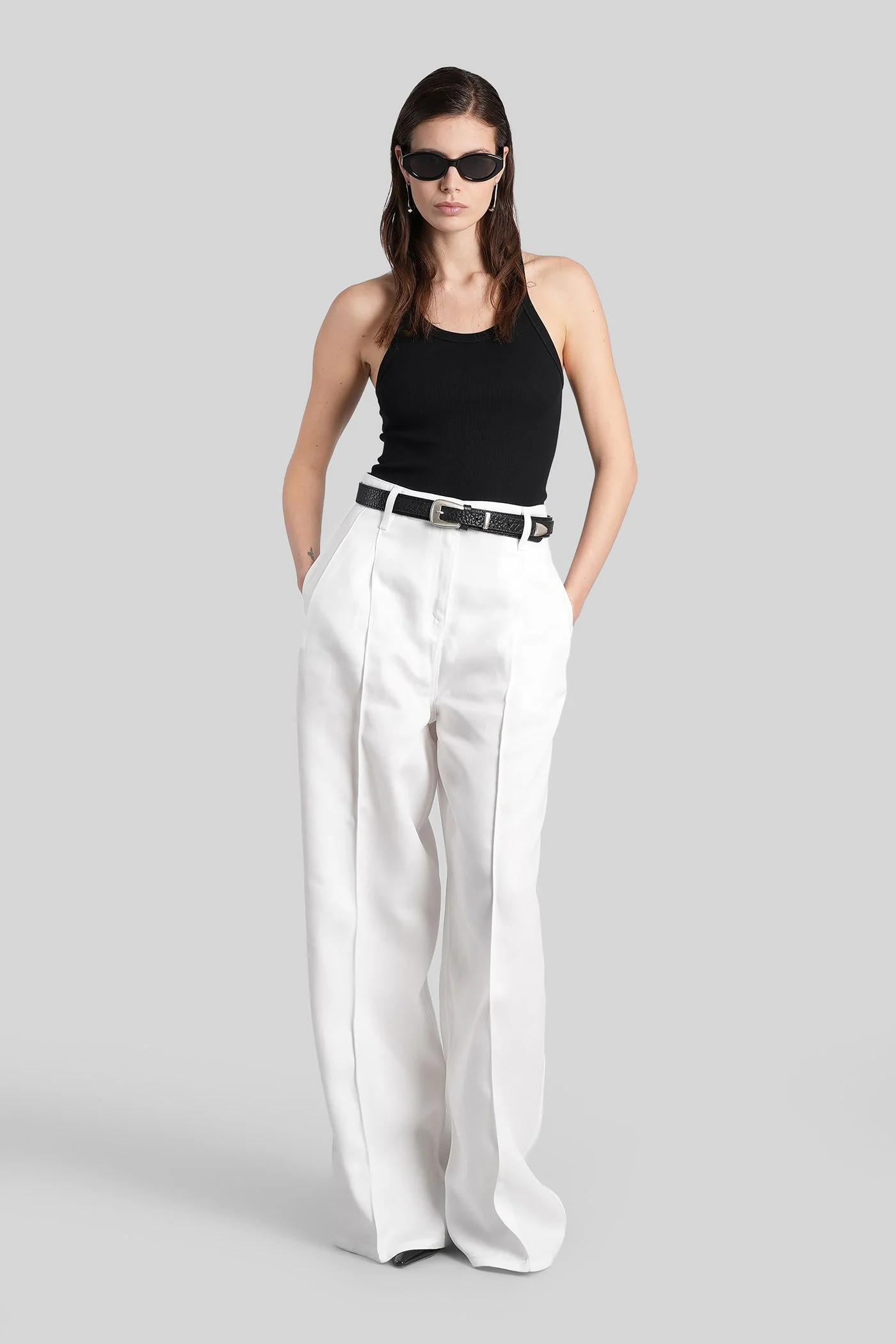 Palisso tank Top in black cotton - Image 2
