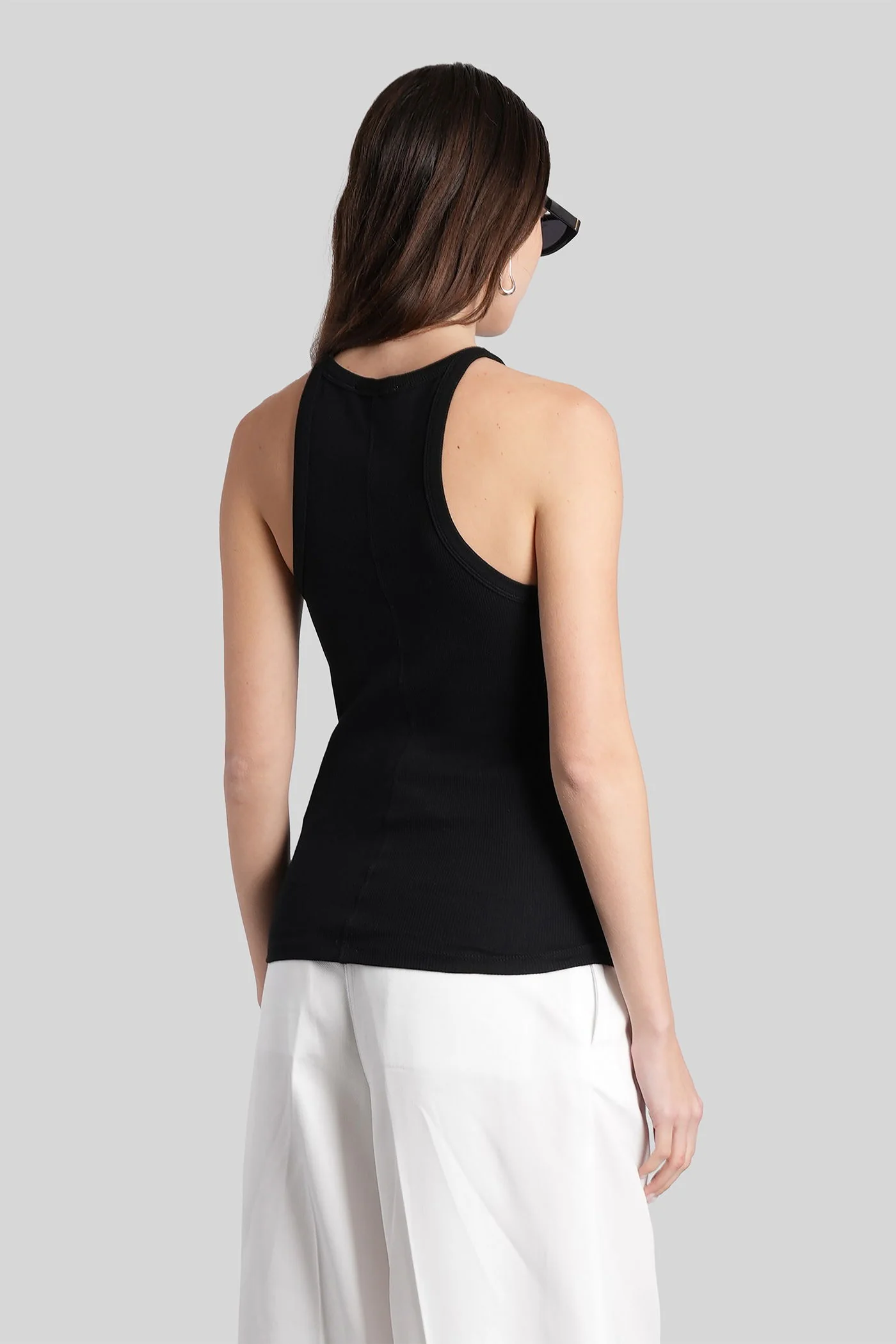 Palisso tank Top in black cotton - Image 3