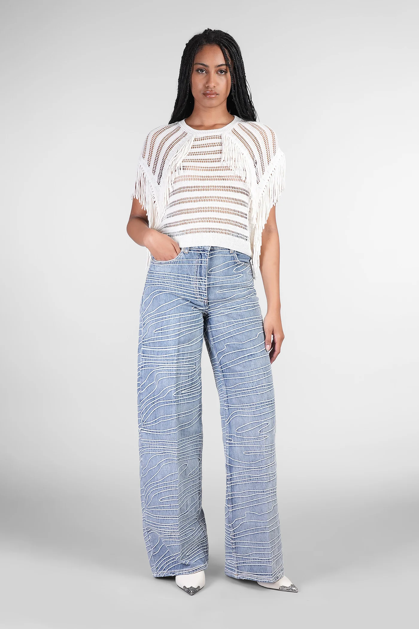 Paulin Topwear in white cotton - Image 2