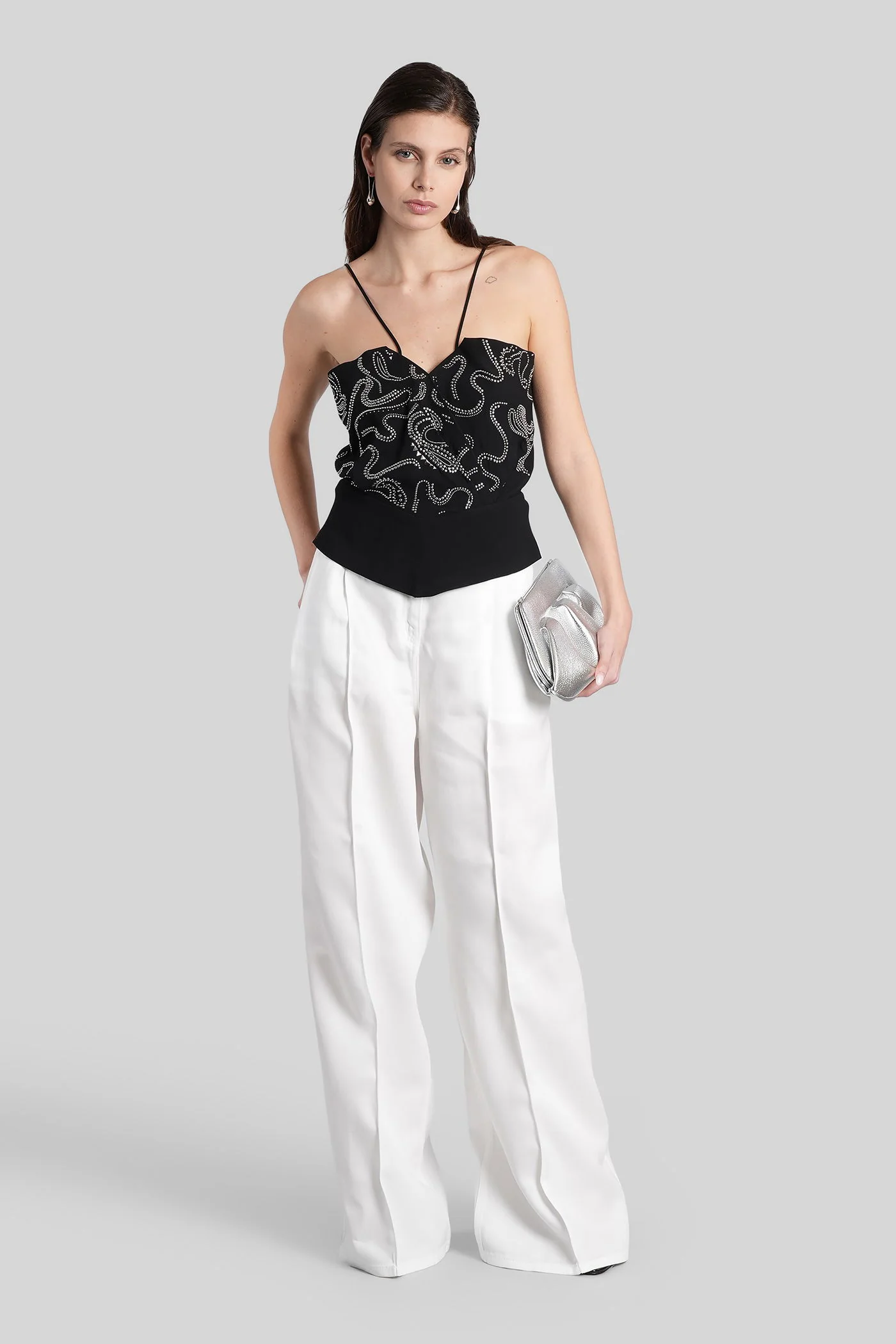 Remy Pants in white wool and polyester - Image 2